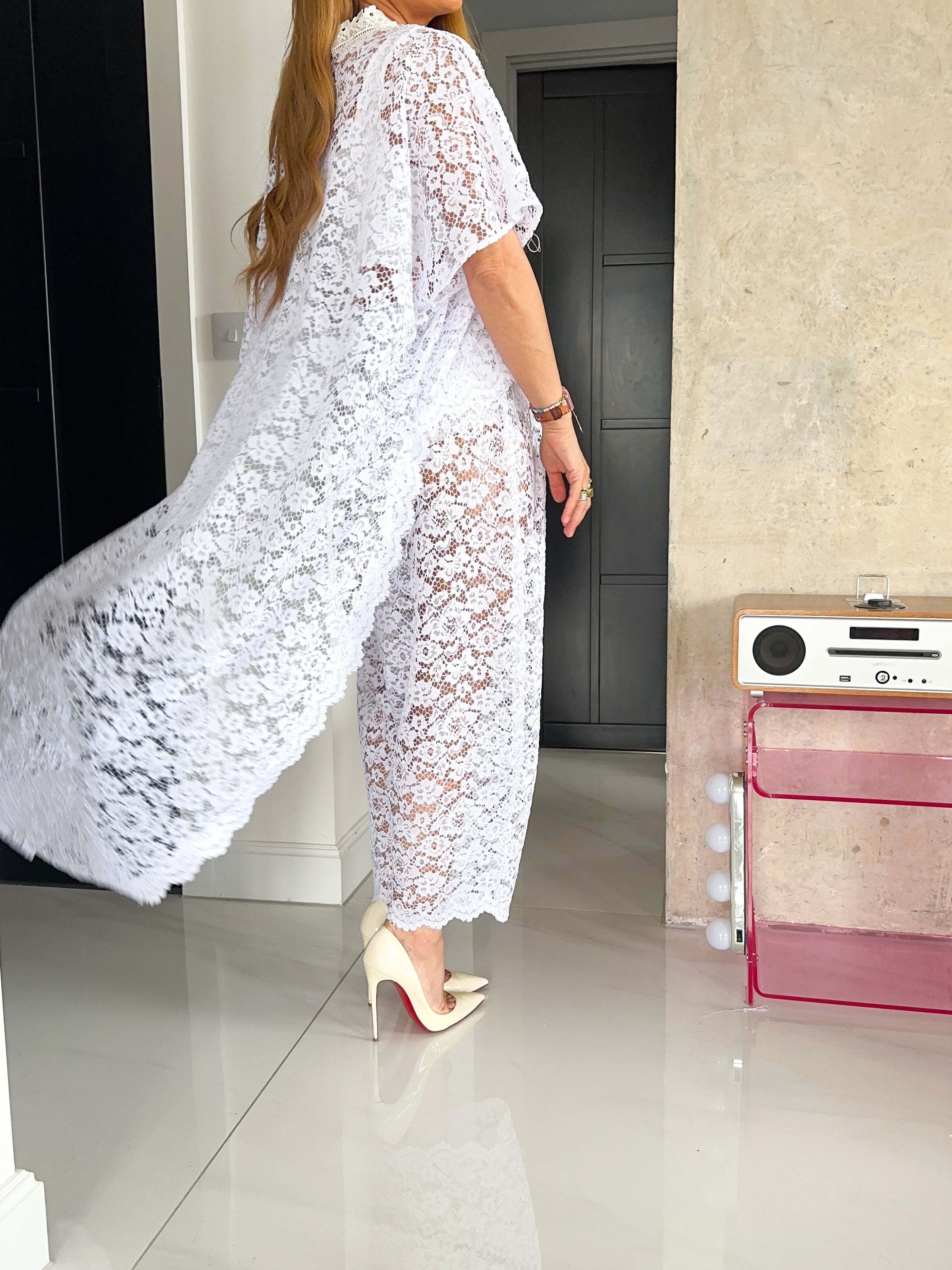 The Sweet Dreams Cape In White Lace