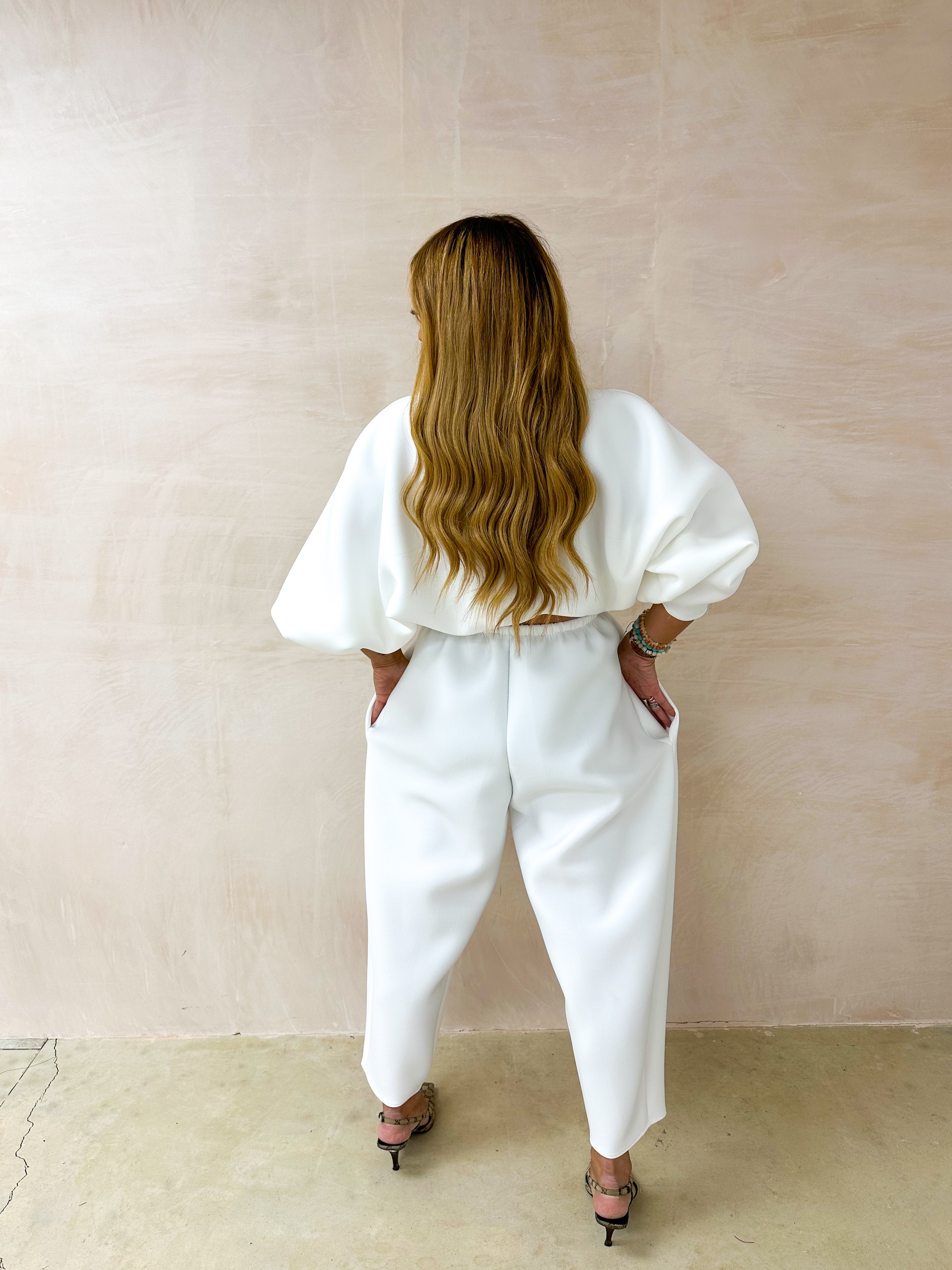 Scuba Balloon Trousers In White