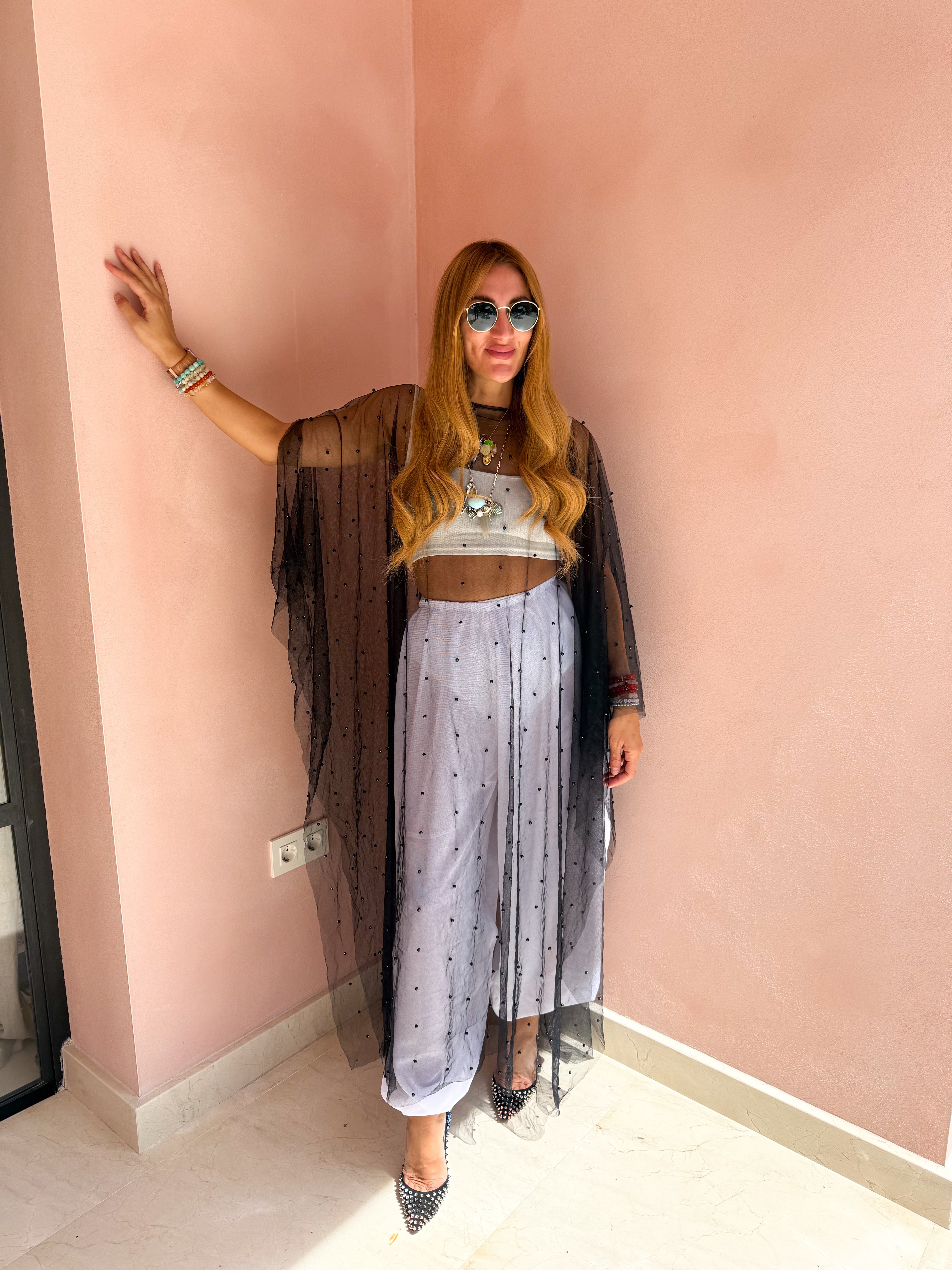 The Jasmine Aladdin Trousers In White Chiffon