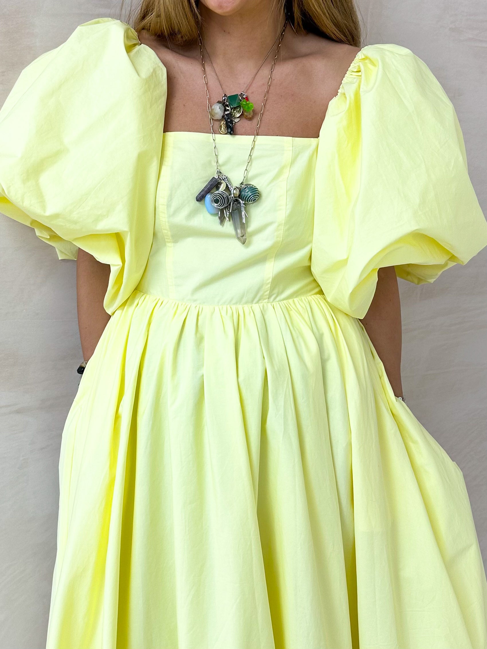 La Dolce Vita Midi Dress In Lemon