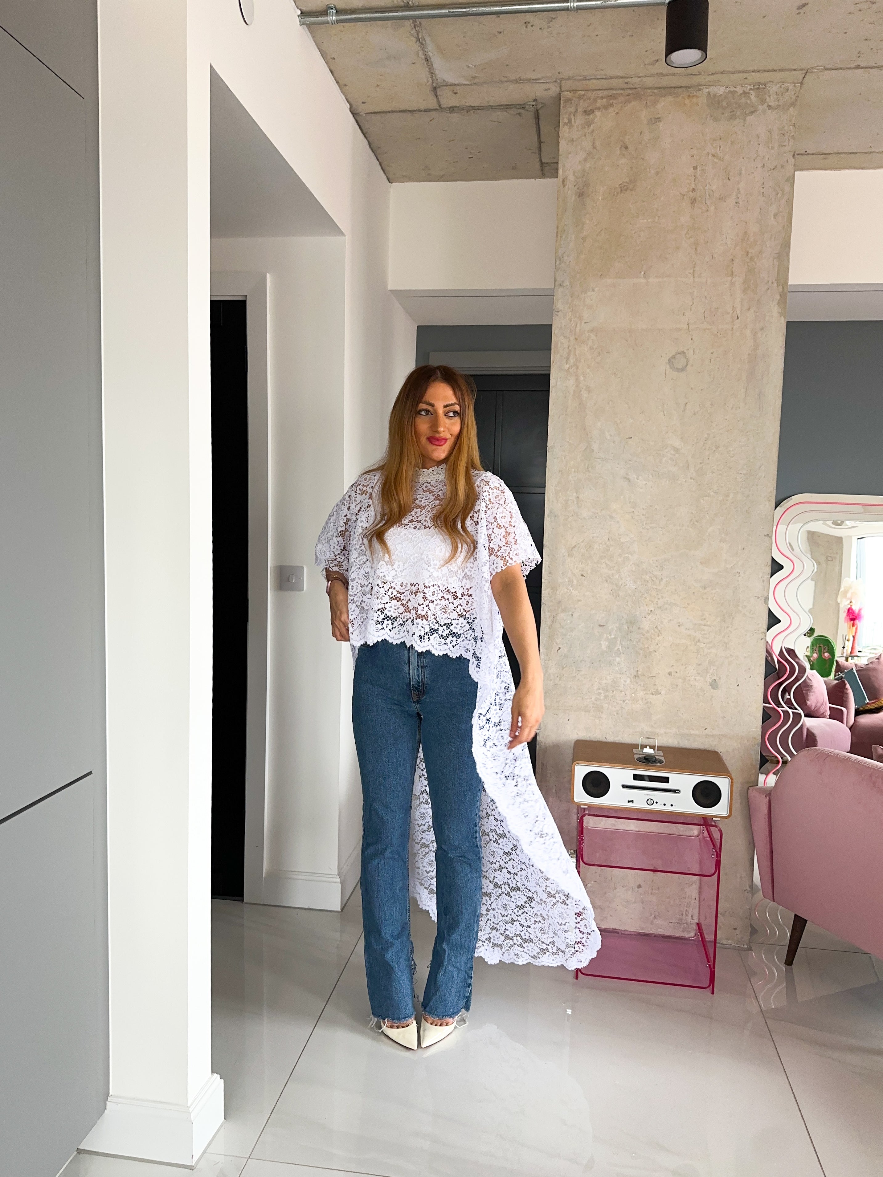The Sweet Dreams Cape In White Lace