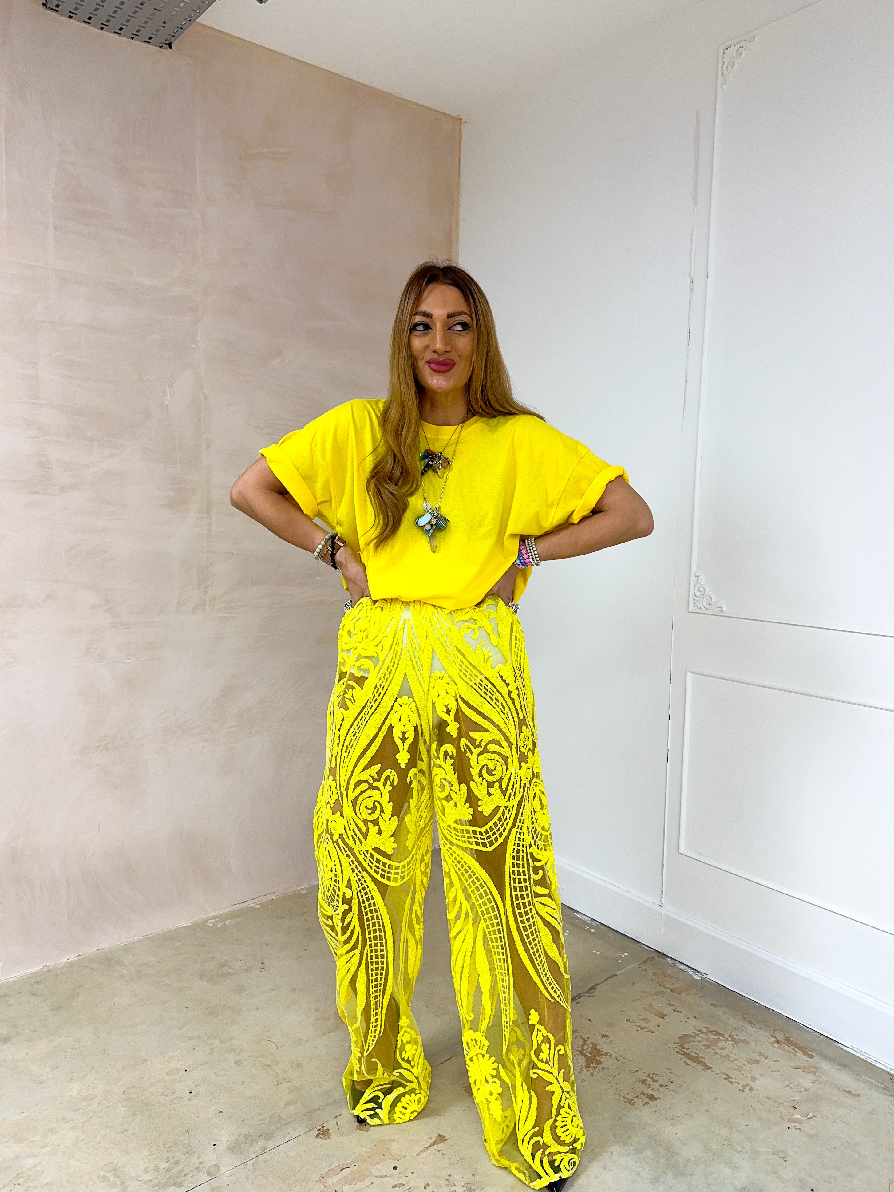 Cropped Basic T-Shirt In Yellow