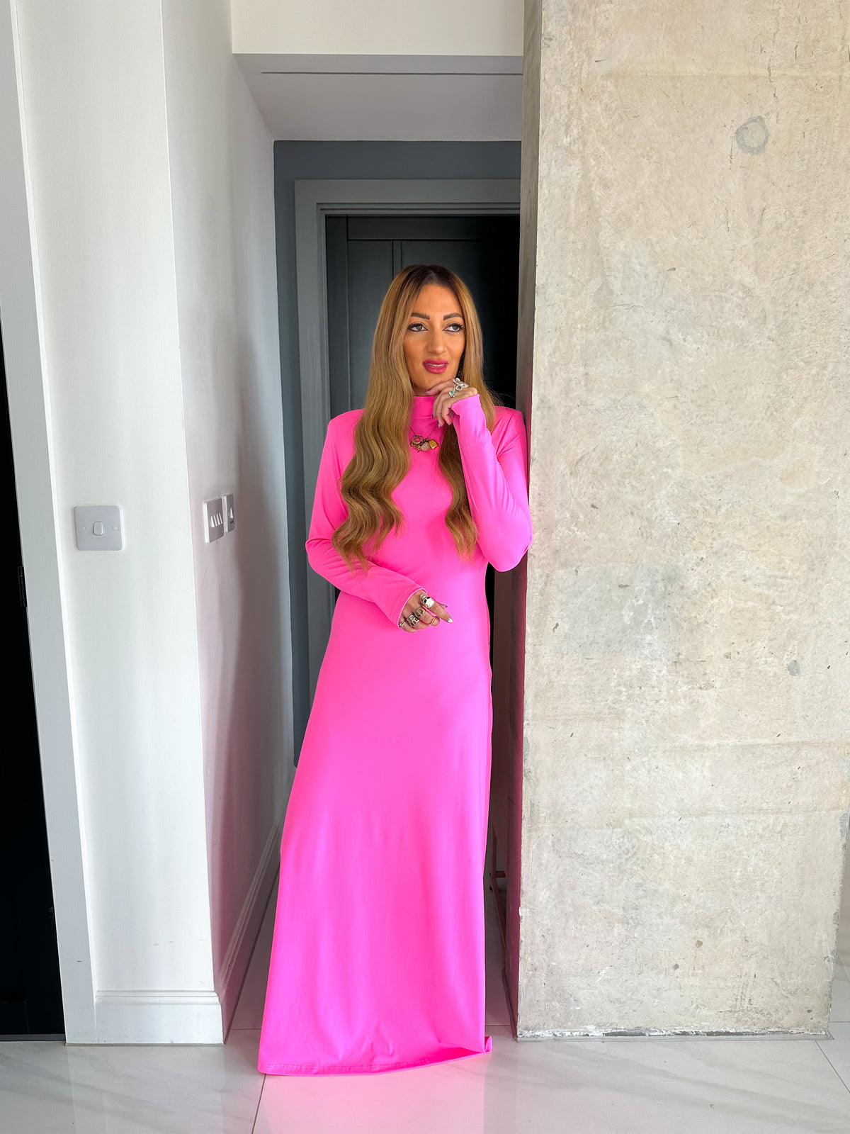 The Vita Leone Maxi Dress In Pink