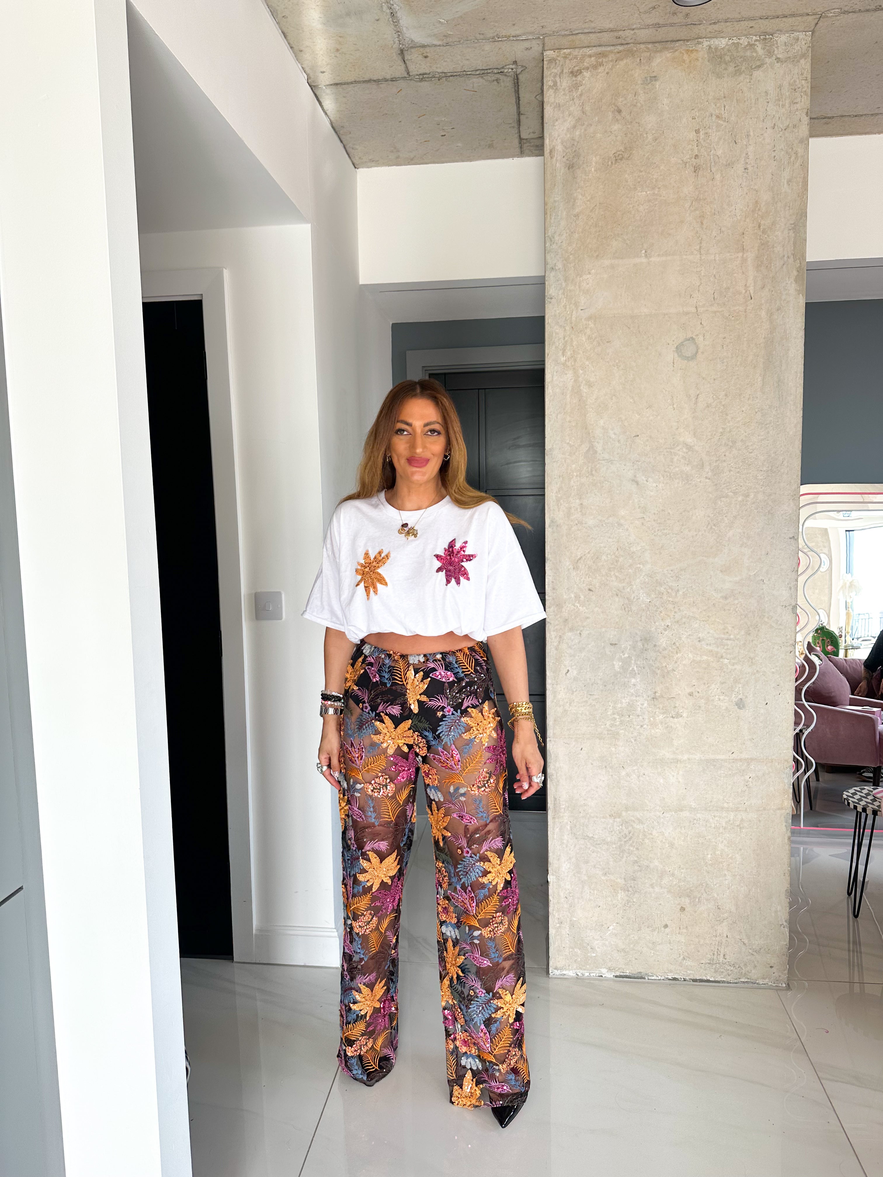 The Flora Cropped T-Shirt In White