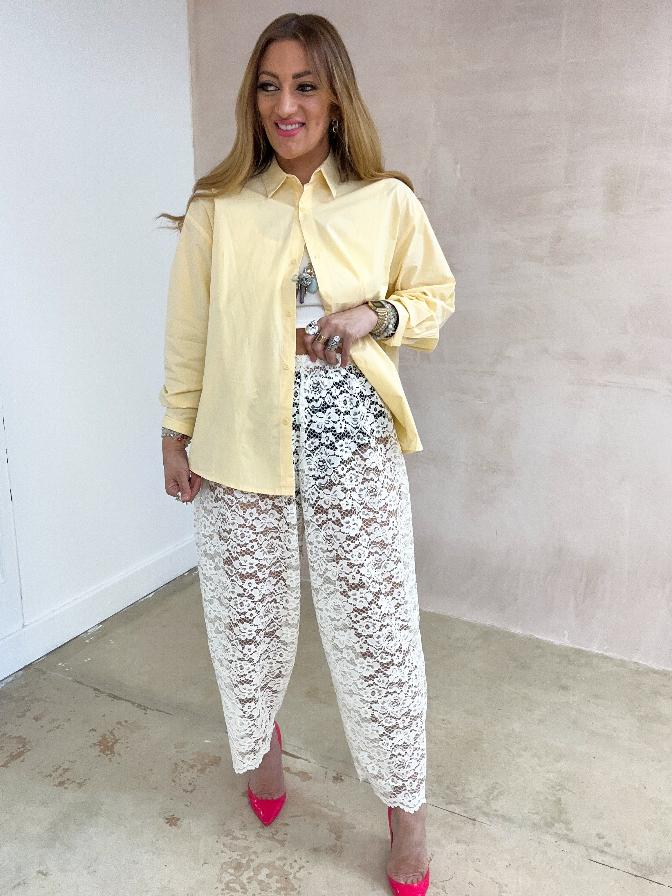 Basic Poplin Shirt In Butter Yellow