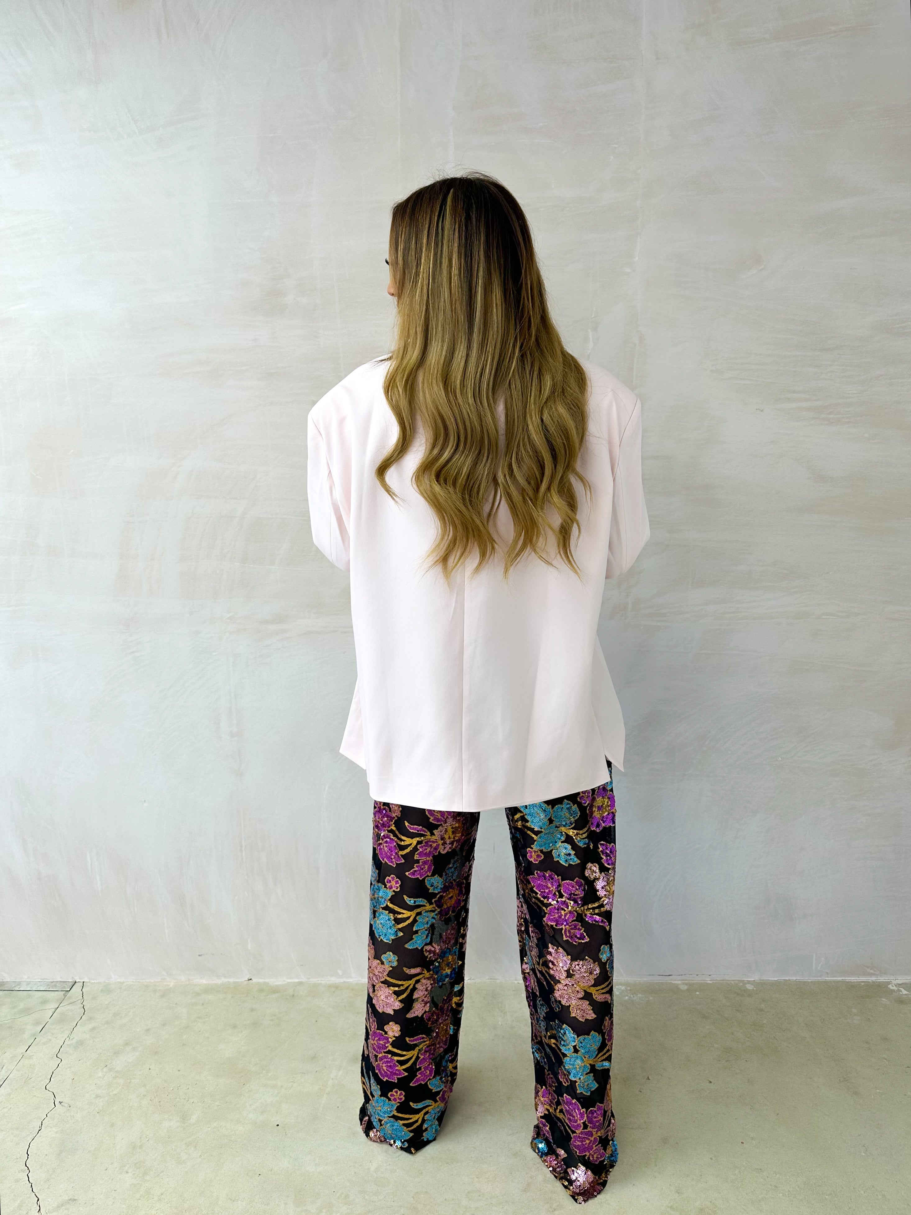 Oversized Slouch Blazer In Baby Pink