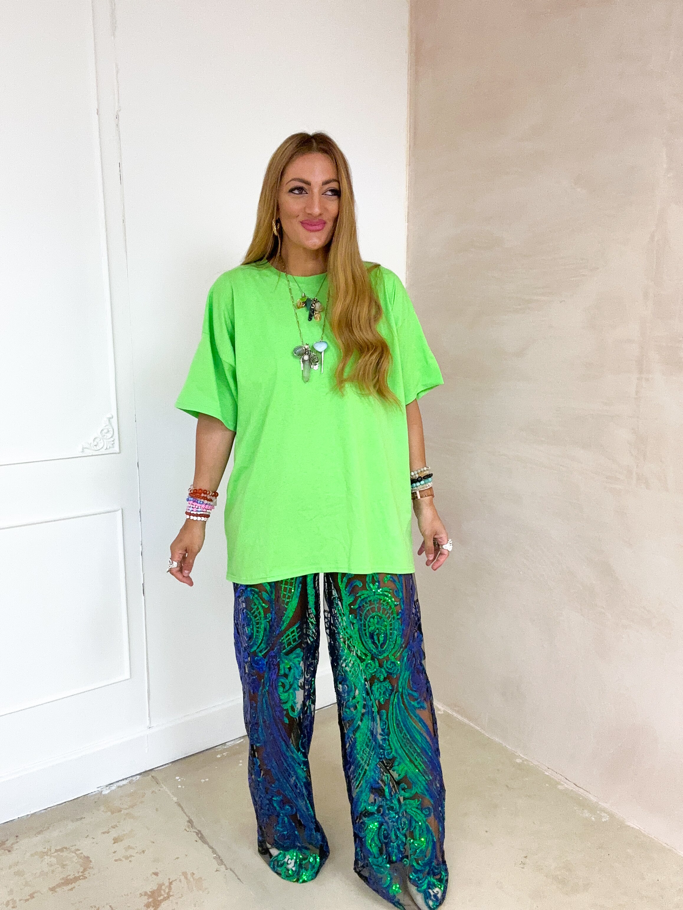 Oversized Basic T-Shirt In Neon Green