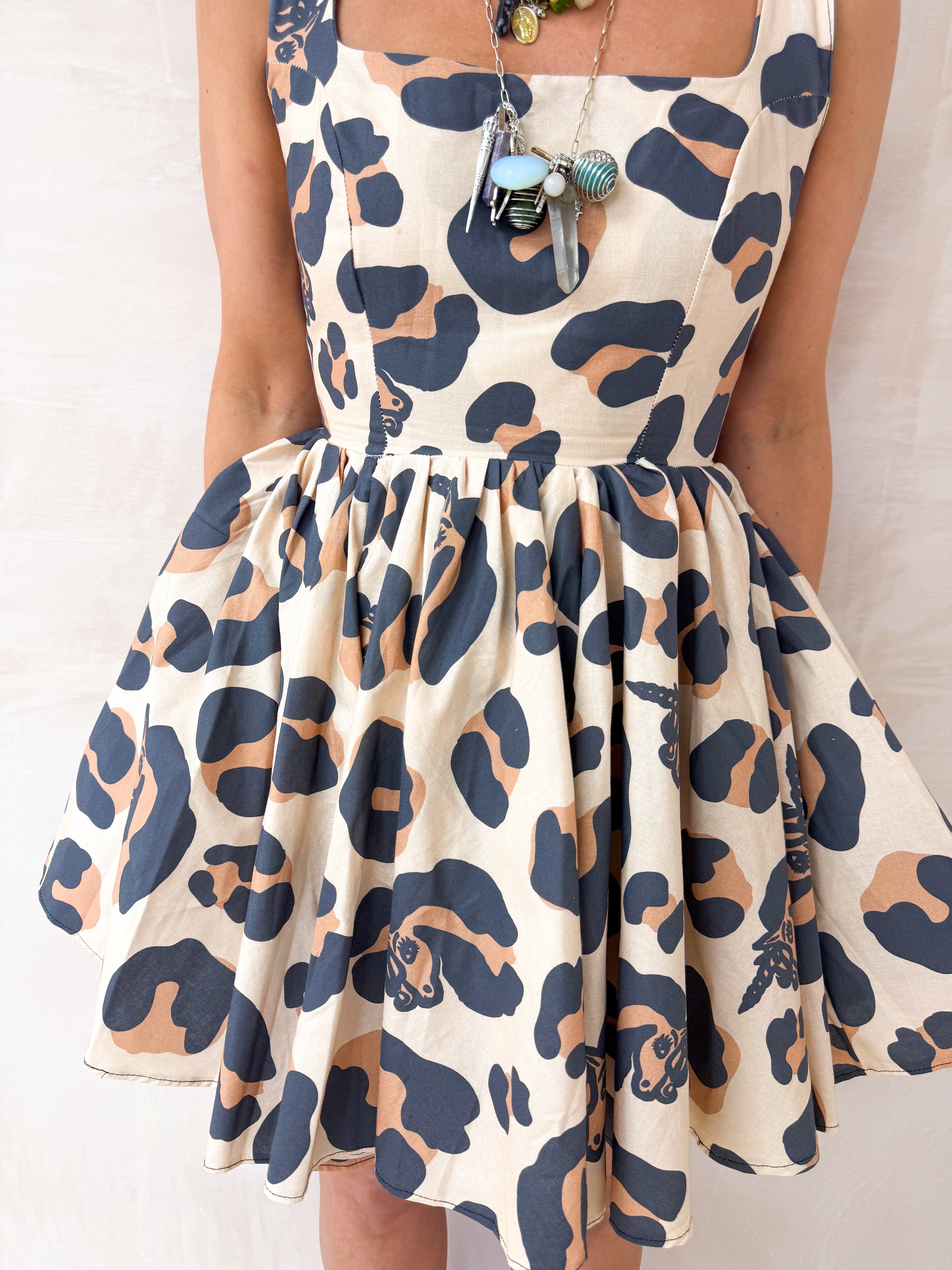 Wild Magic Mini Dress In Leopard/Unicorn Print