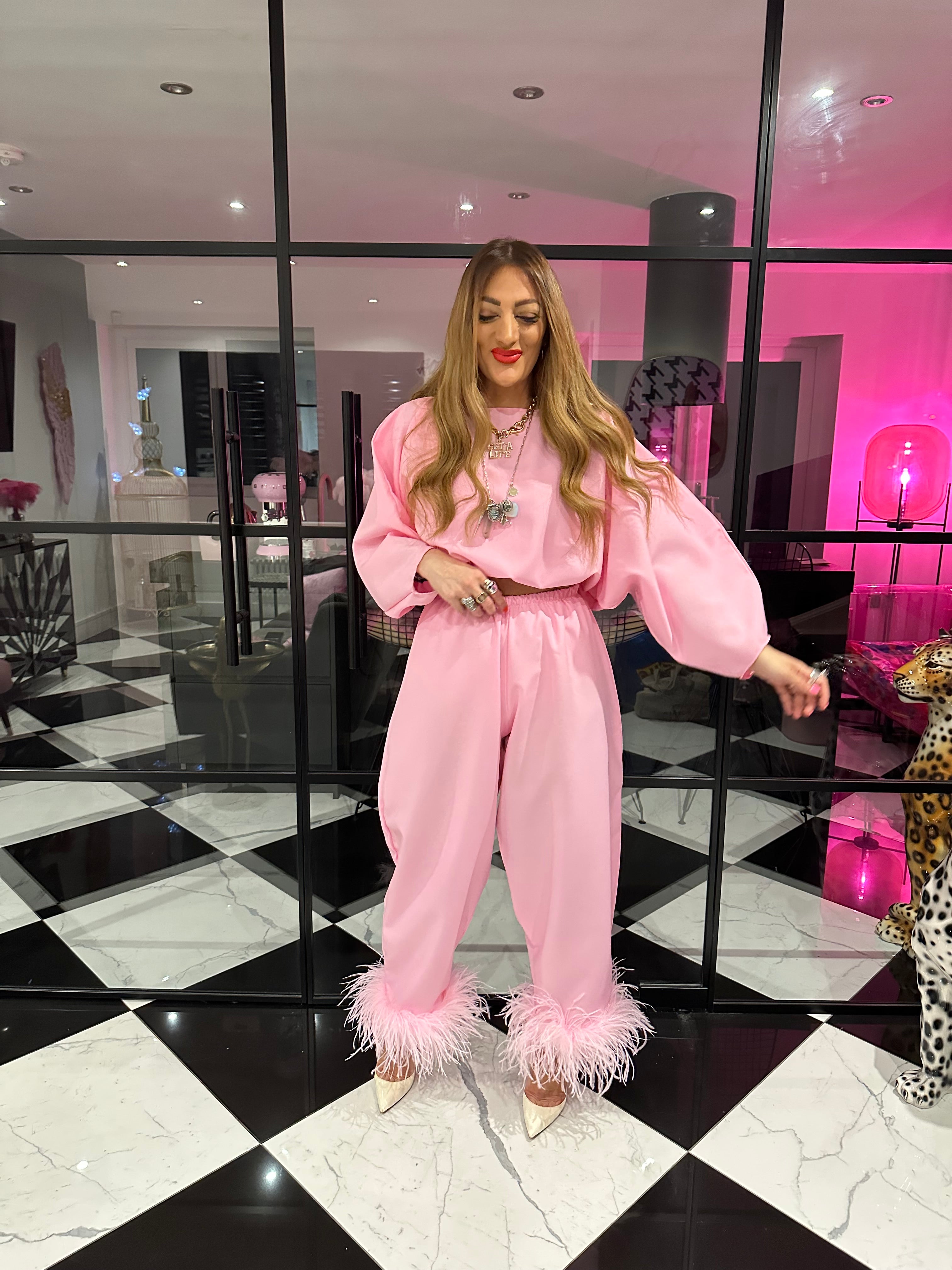 Balloon Sleeve Top In Baby Pink