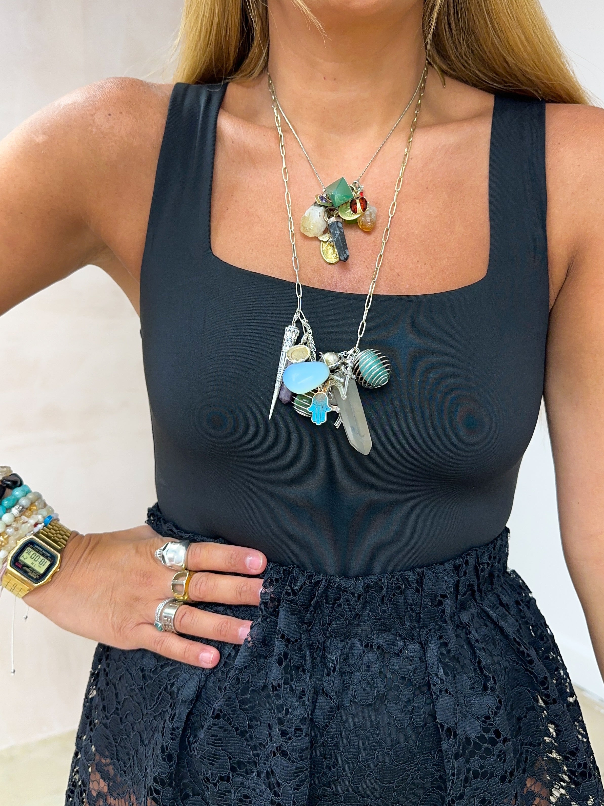 Square Front Bodysuit In Black