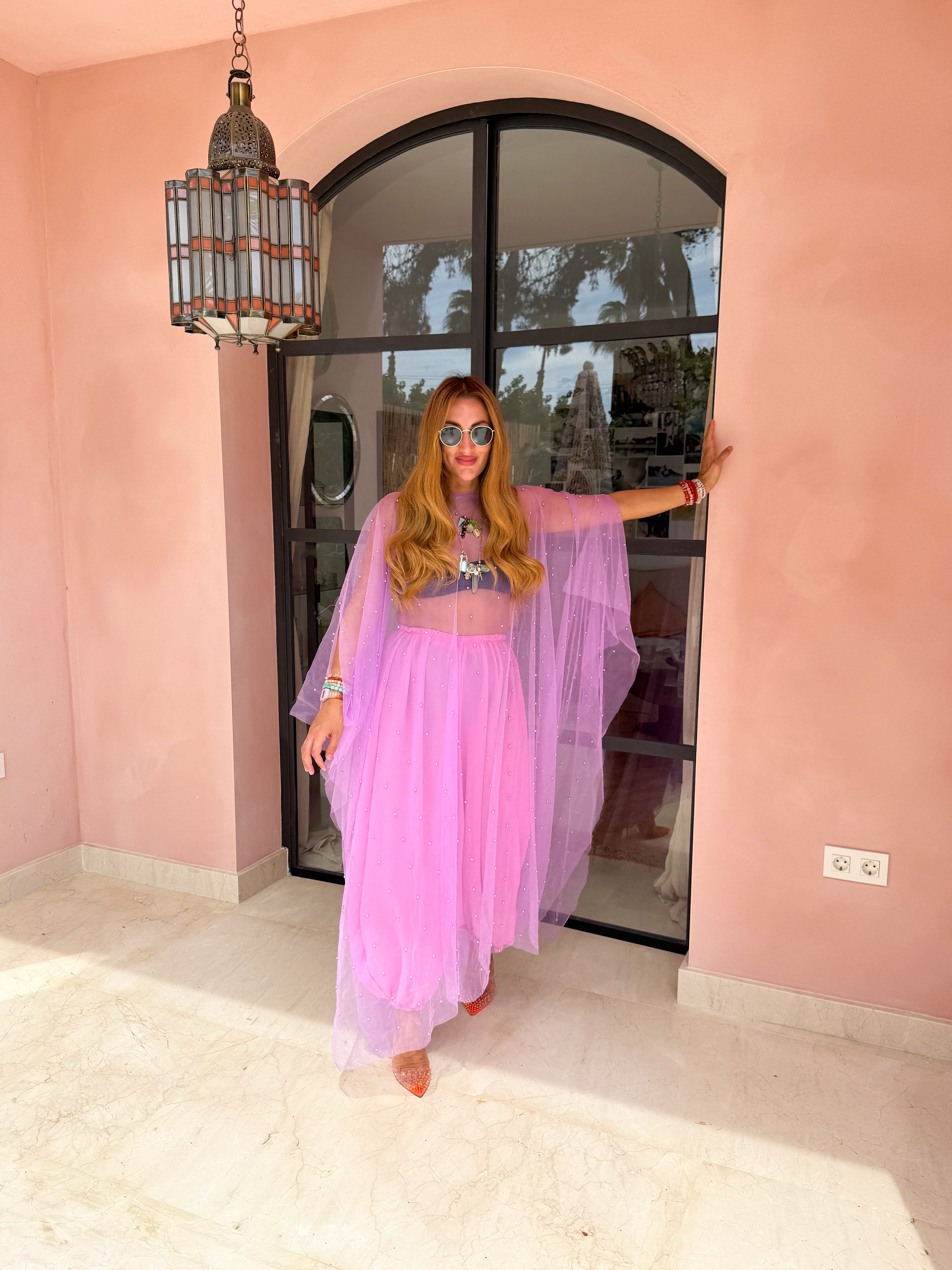 The Jasmine Aladdin Trousers In Pink Chiffon
