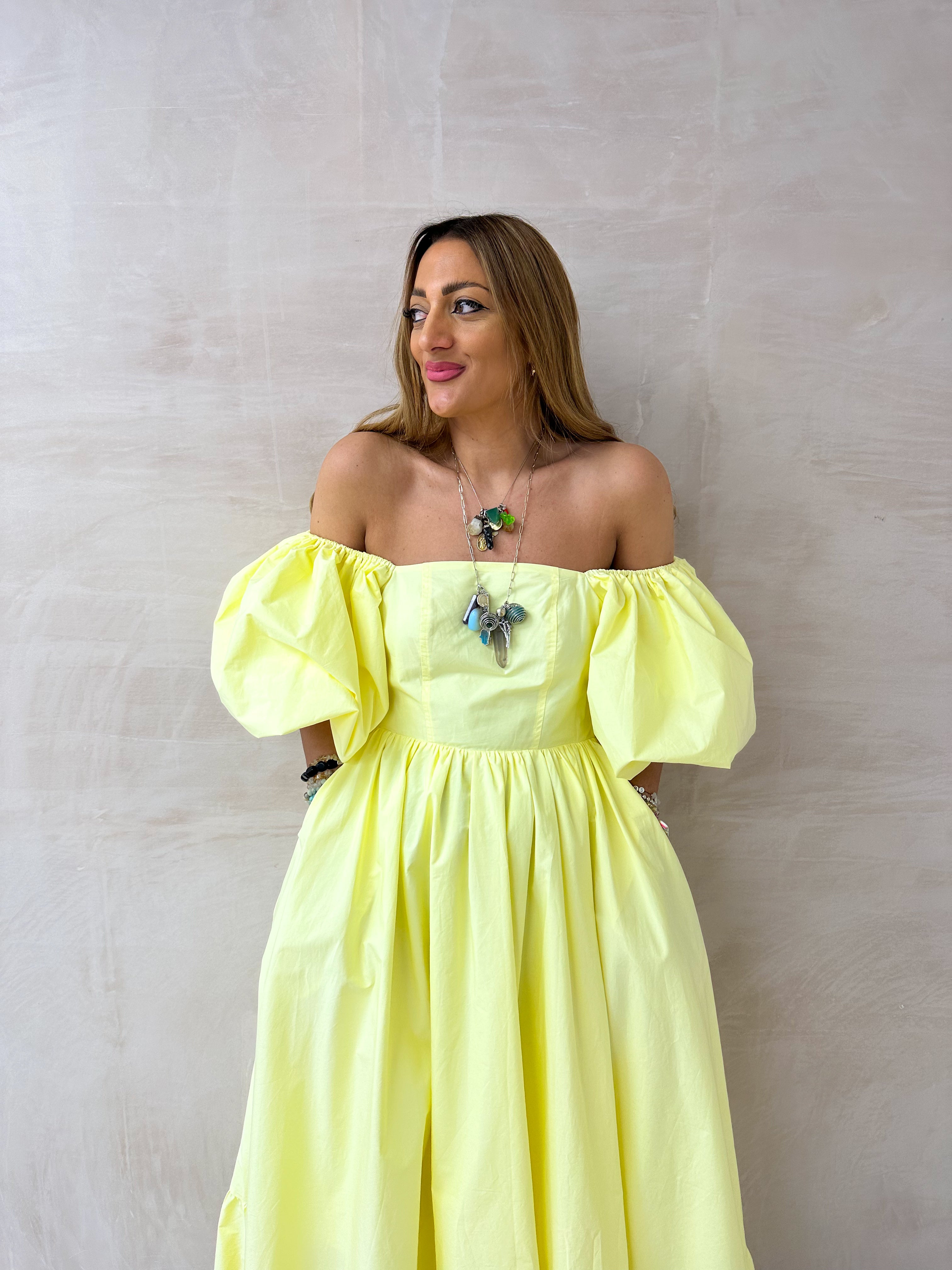 La Dolce Vita Midi Dress In Lemon