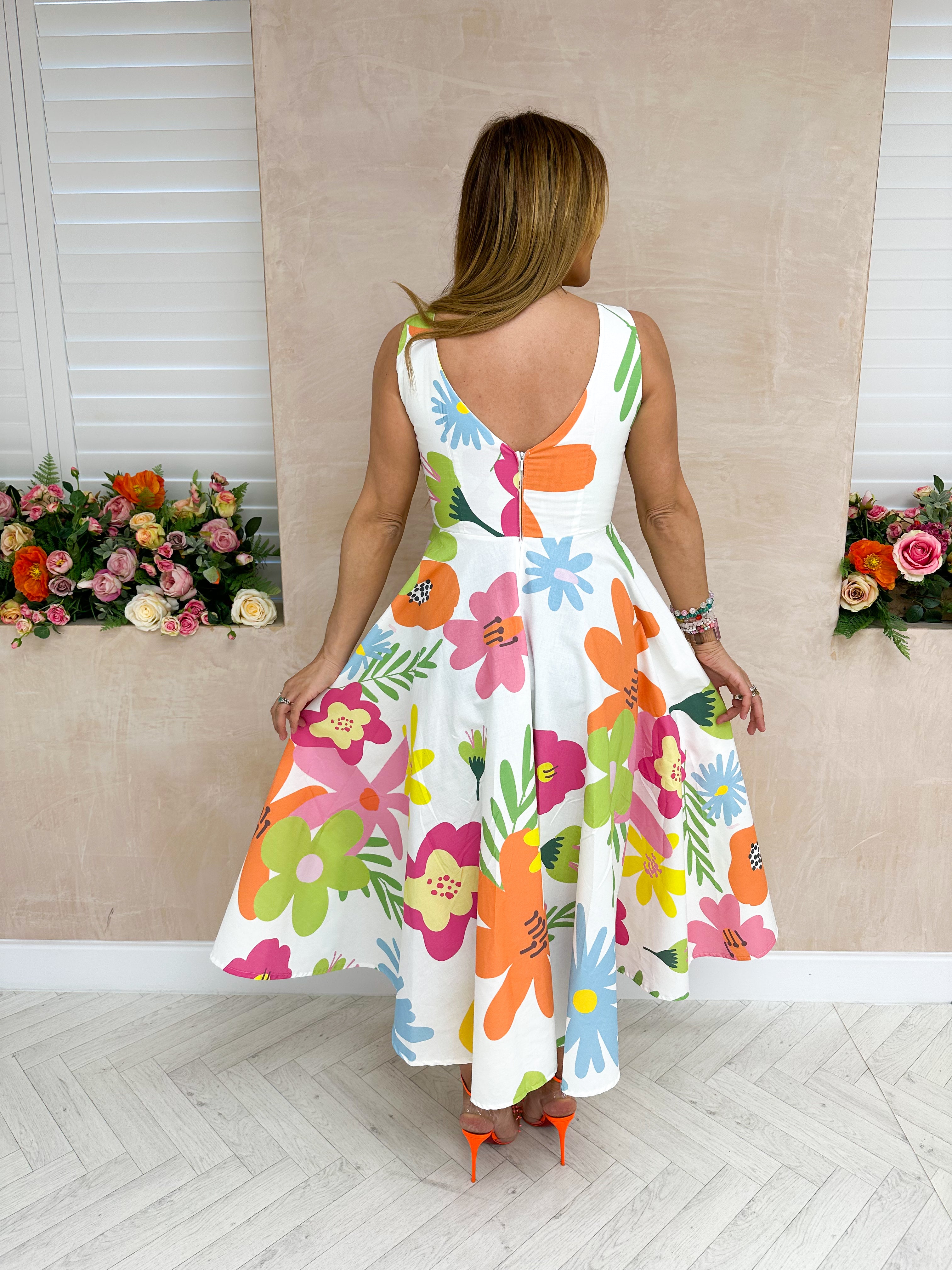 Miley Midi Dress In Floral Print