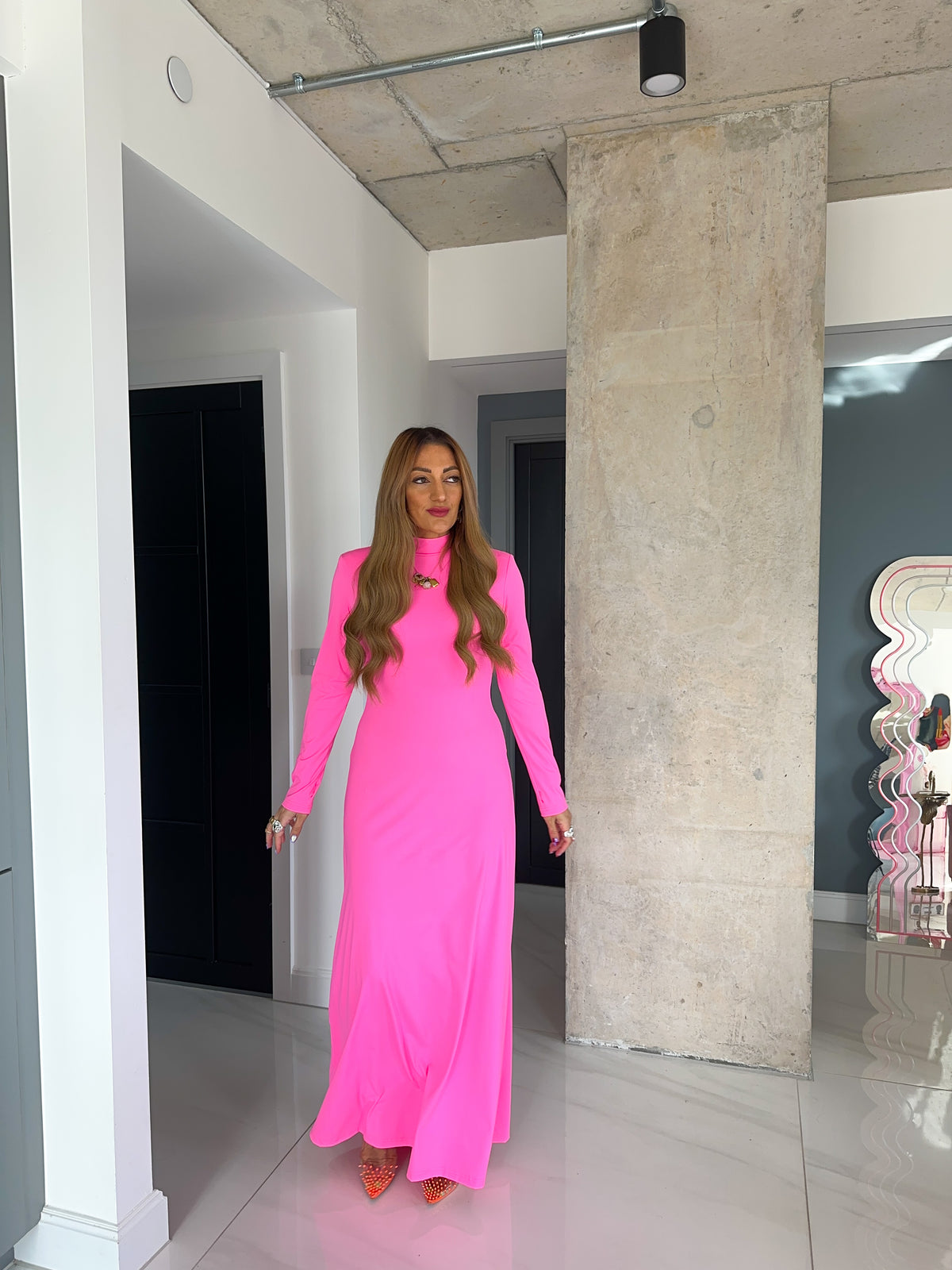 The Vita Leone Maxi Dress In Pink