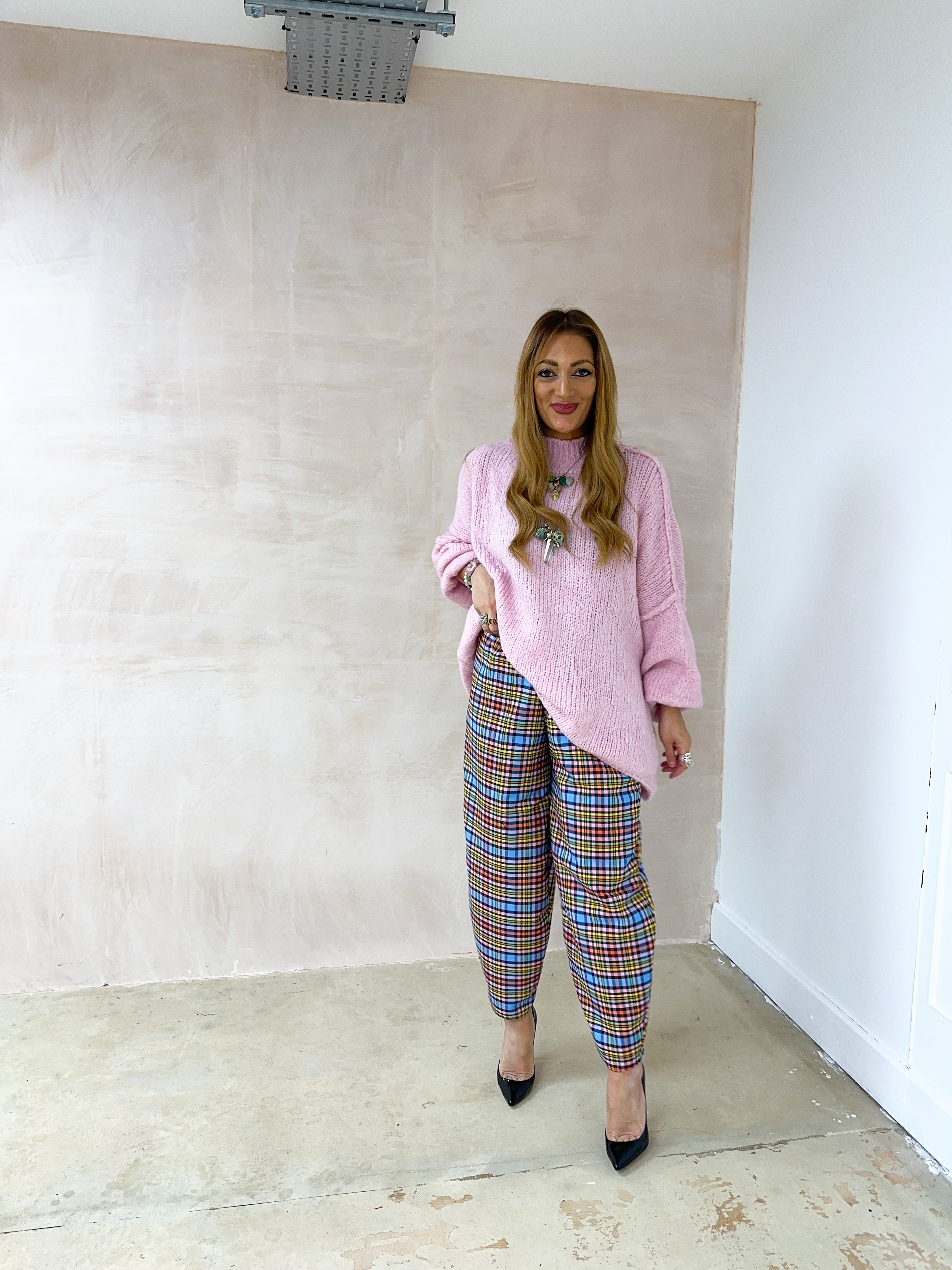 Chunky Knit Oversized Jumper In Pink