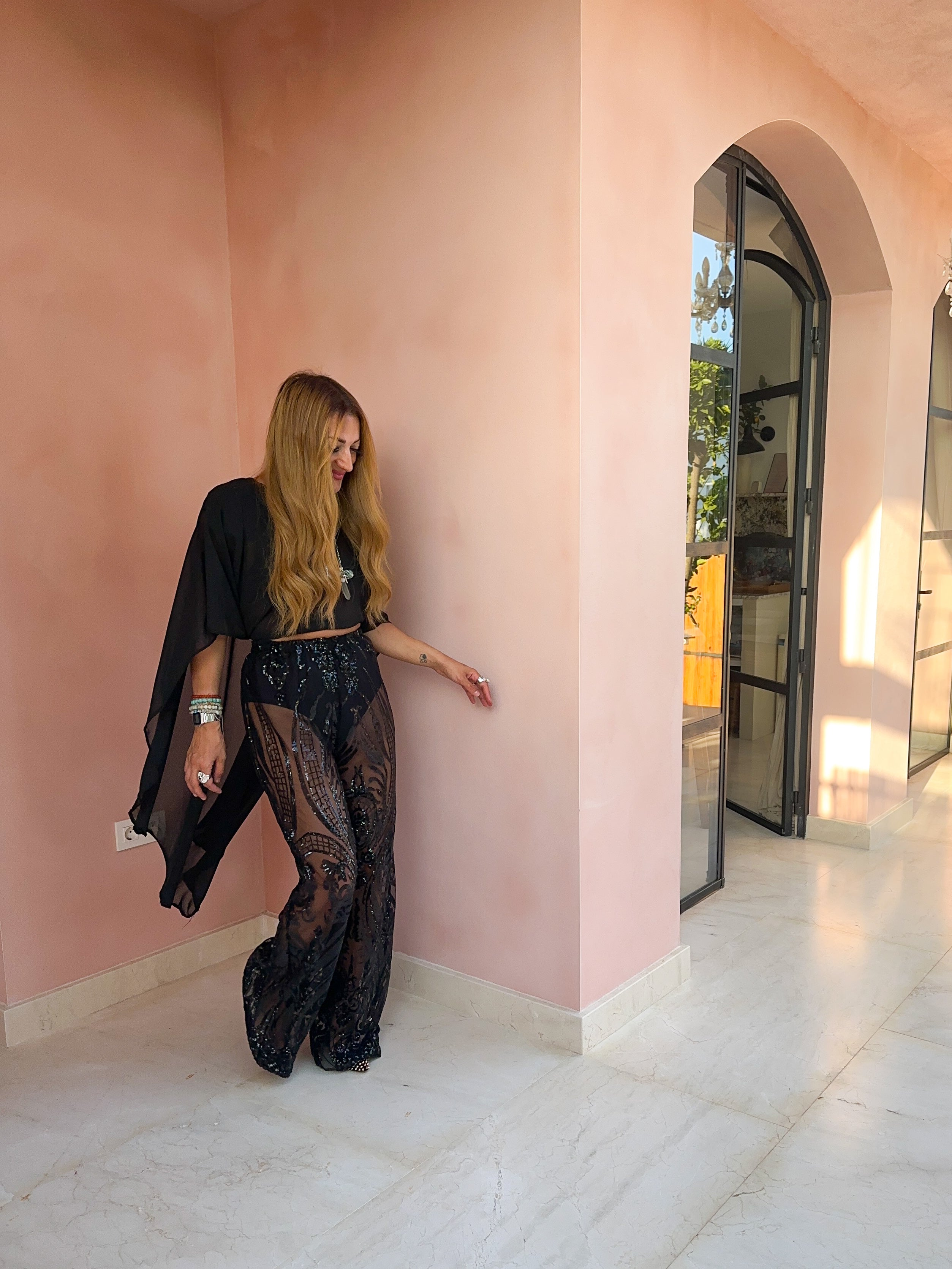 The Jasmine Chiffon Cape Top In Black
