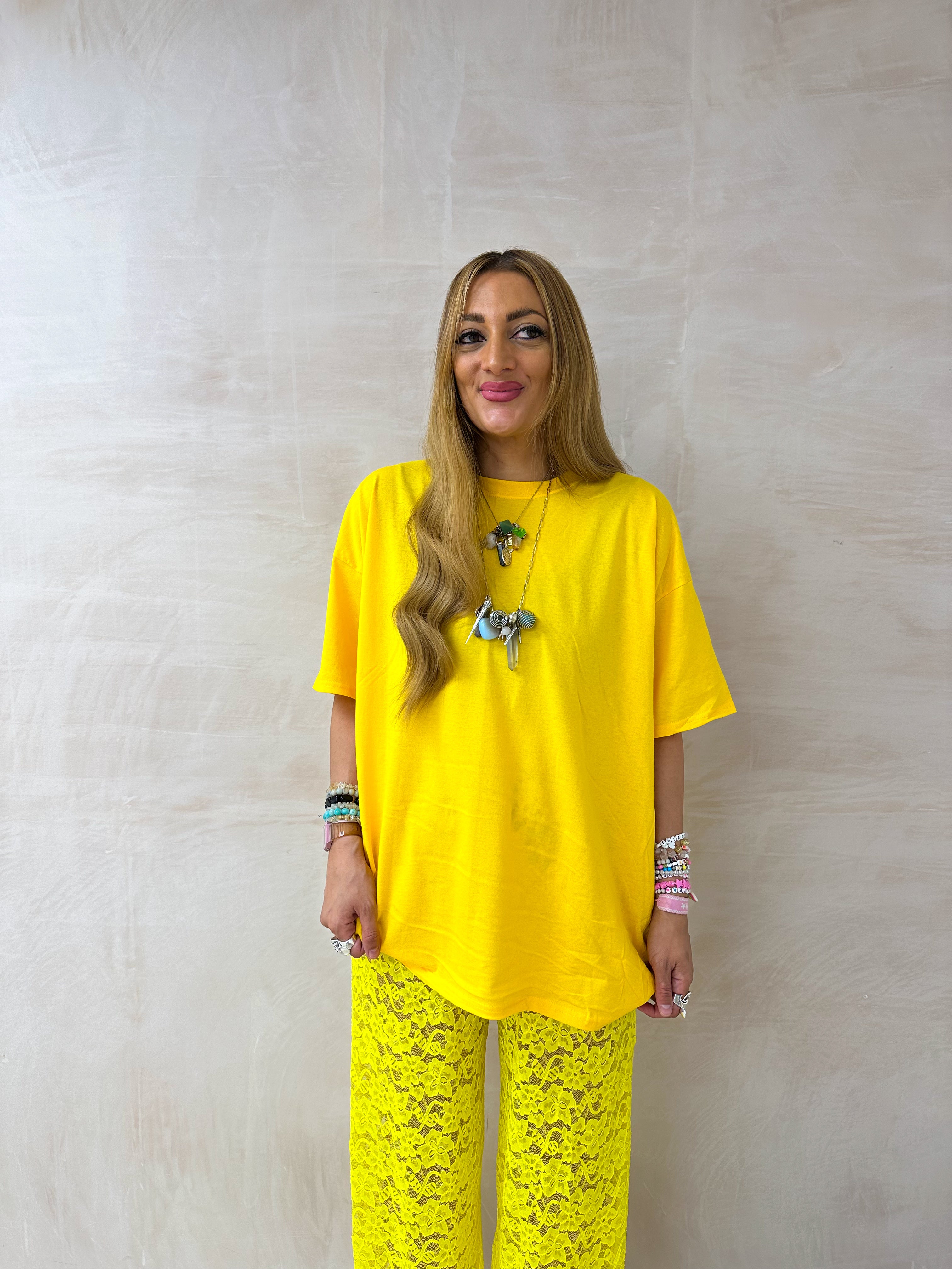 Oversized Basic T-Shirt In Sunshine Yellow