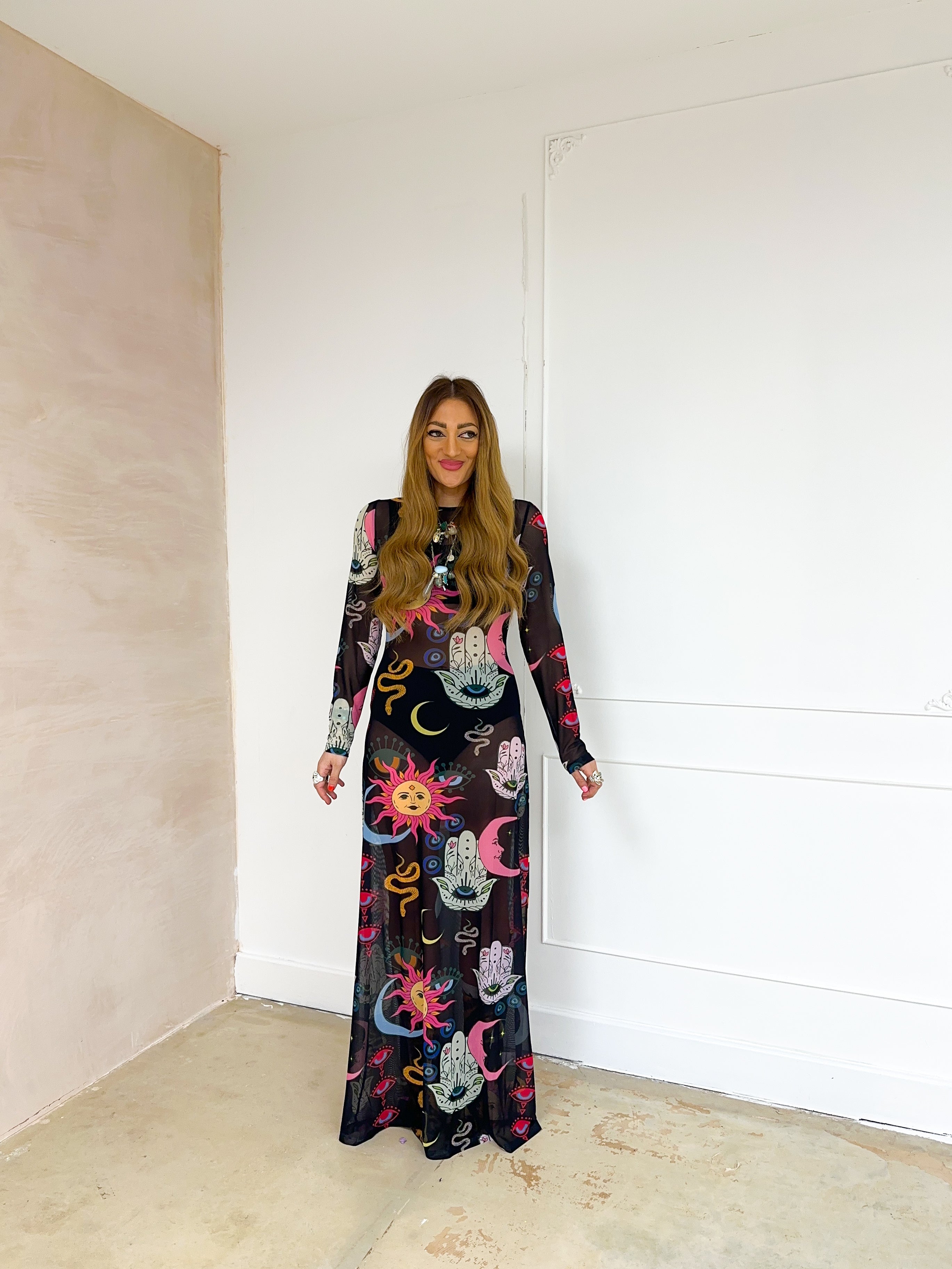 The Moonchild Mesh Dress In Black