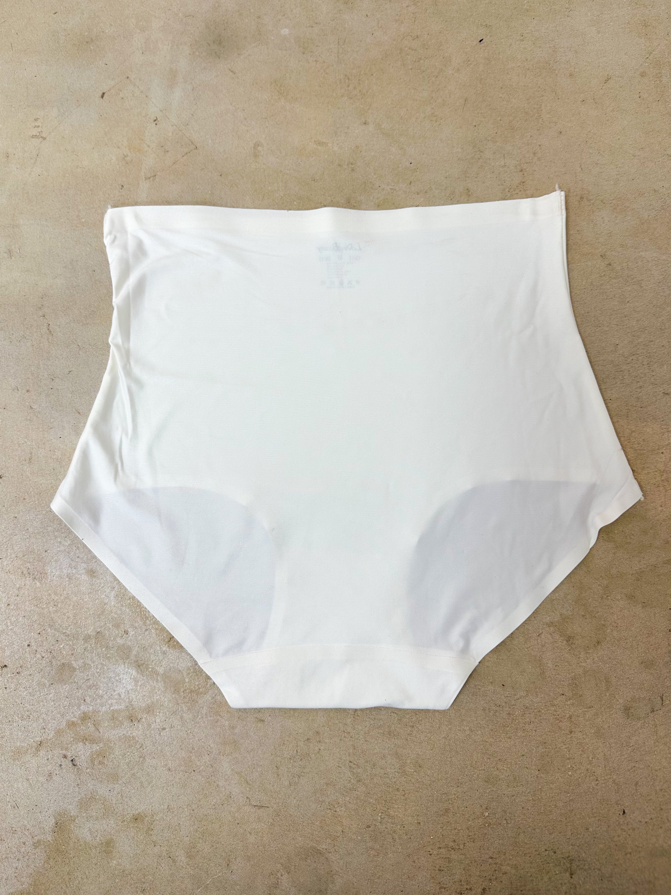 High Waisted Lycra Knickers In Cream
