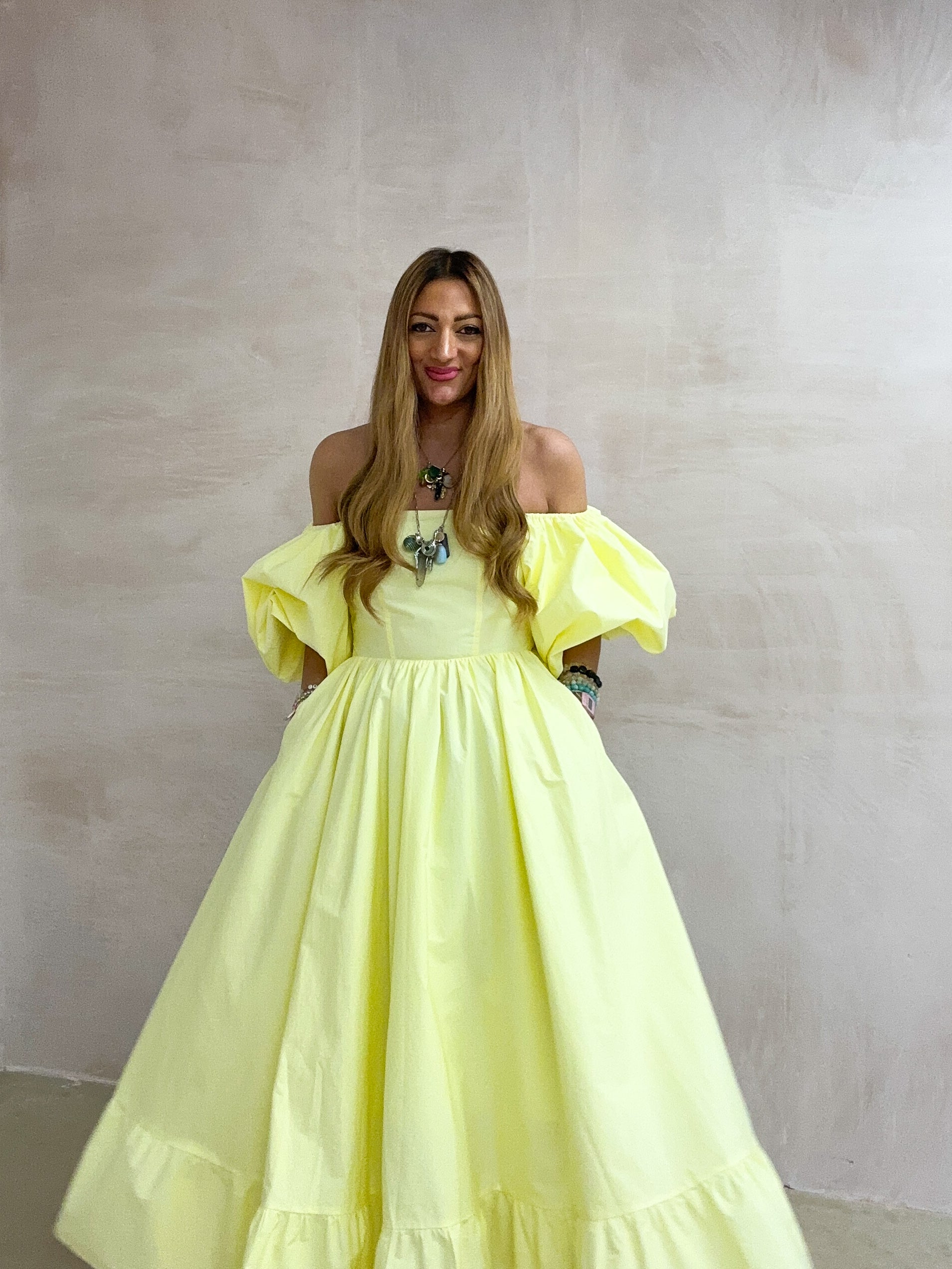 La Dolce Vita Midi Dress In Lemon
