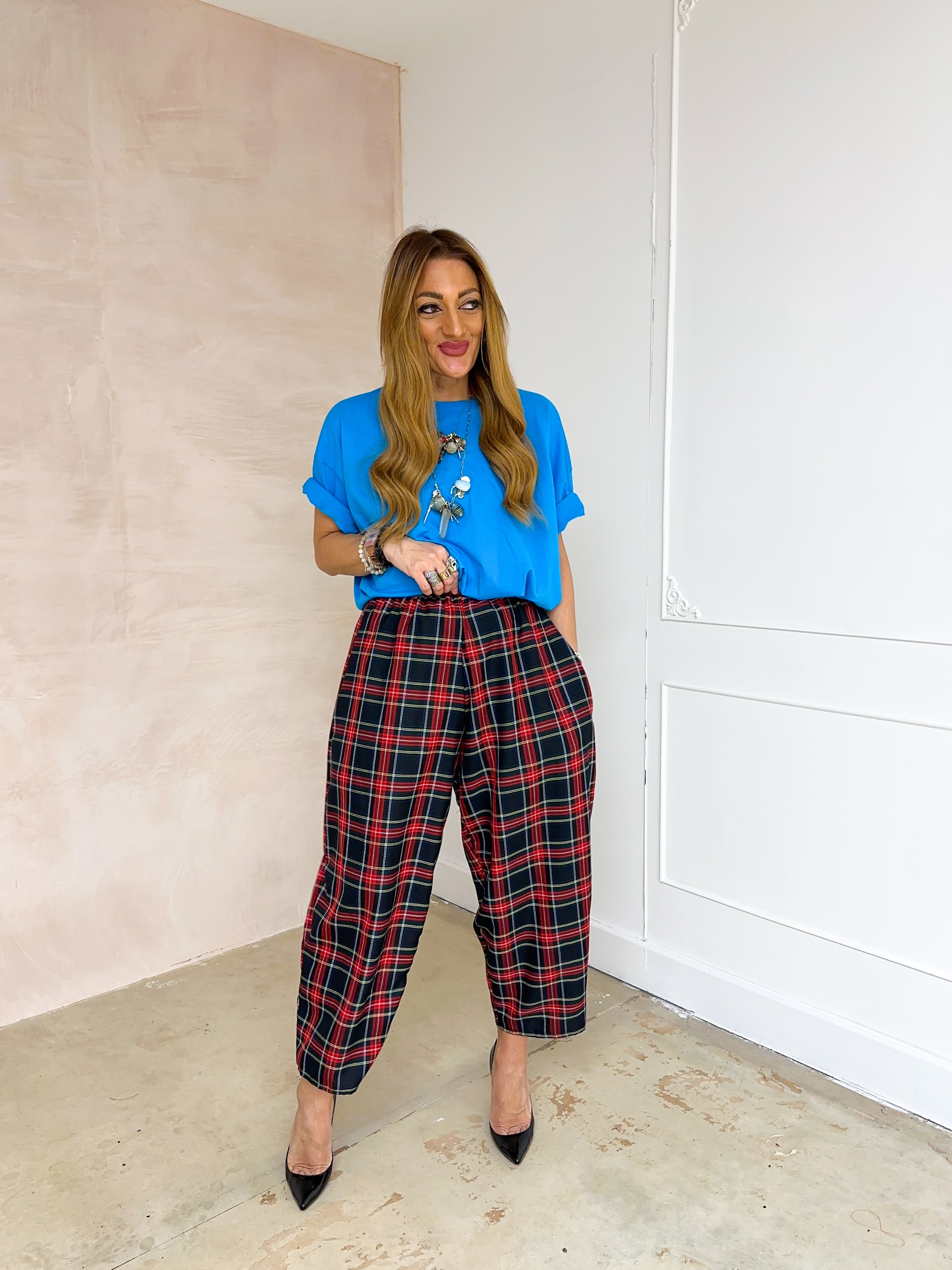 Cropped Basic T-Shirt In Blue