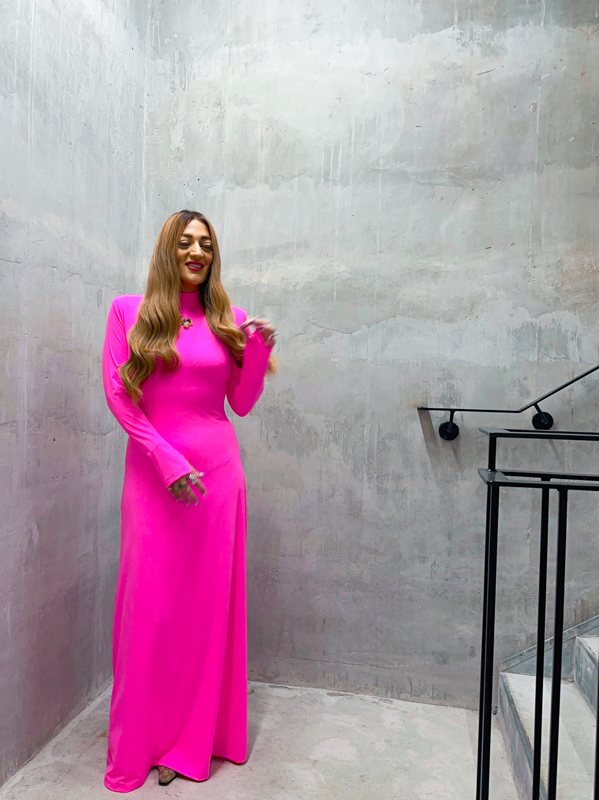 The Vita Leone Maxi Dress In Pink