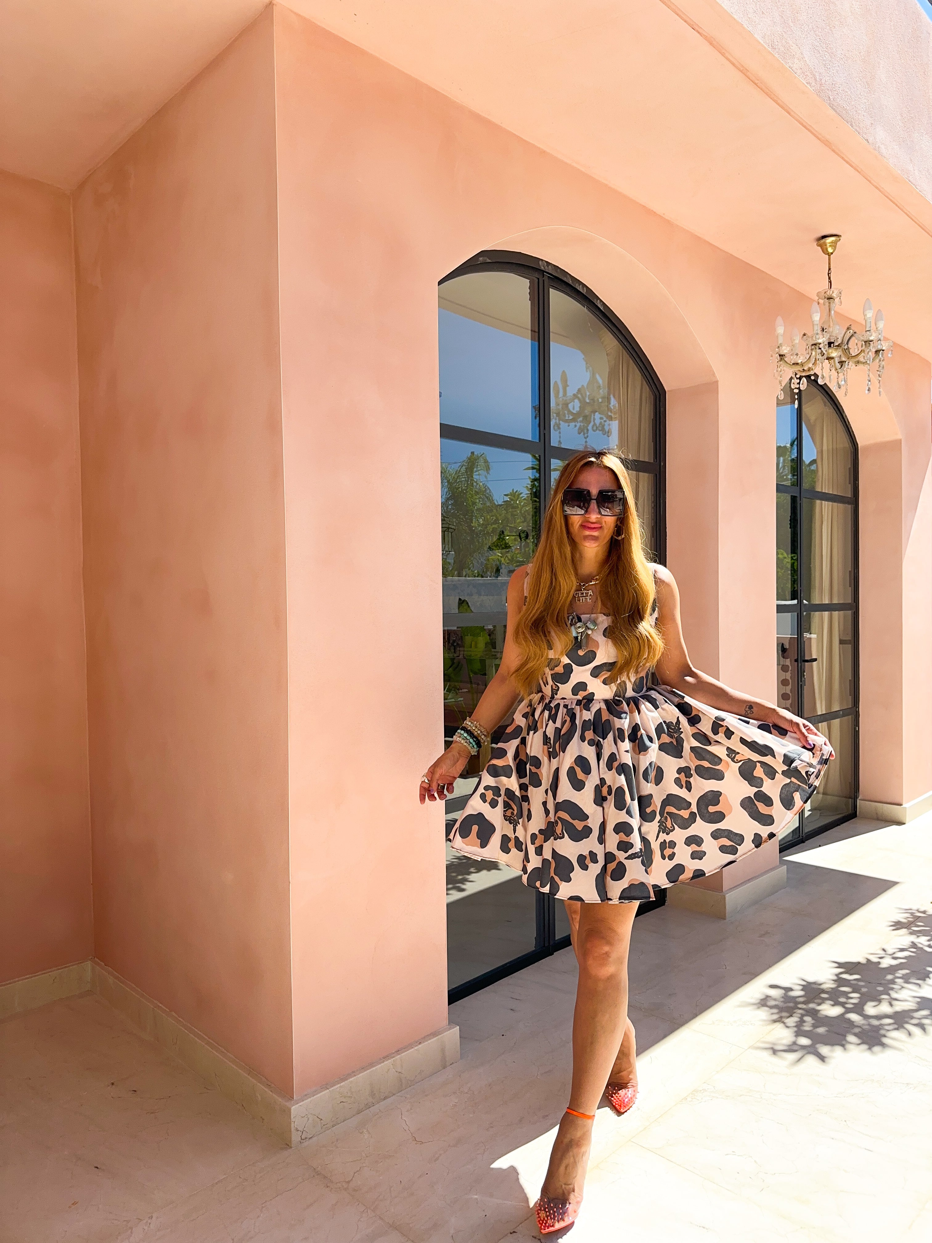 Wild Magic Mini Dress In Leopard/Unicorn Print