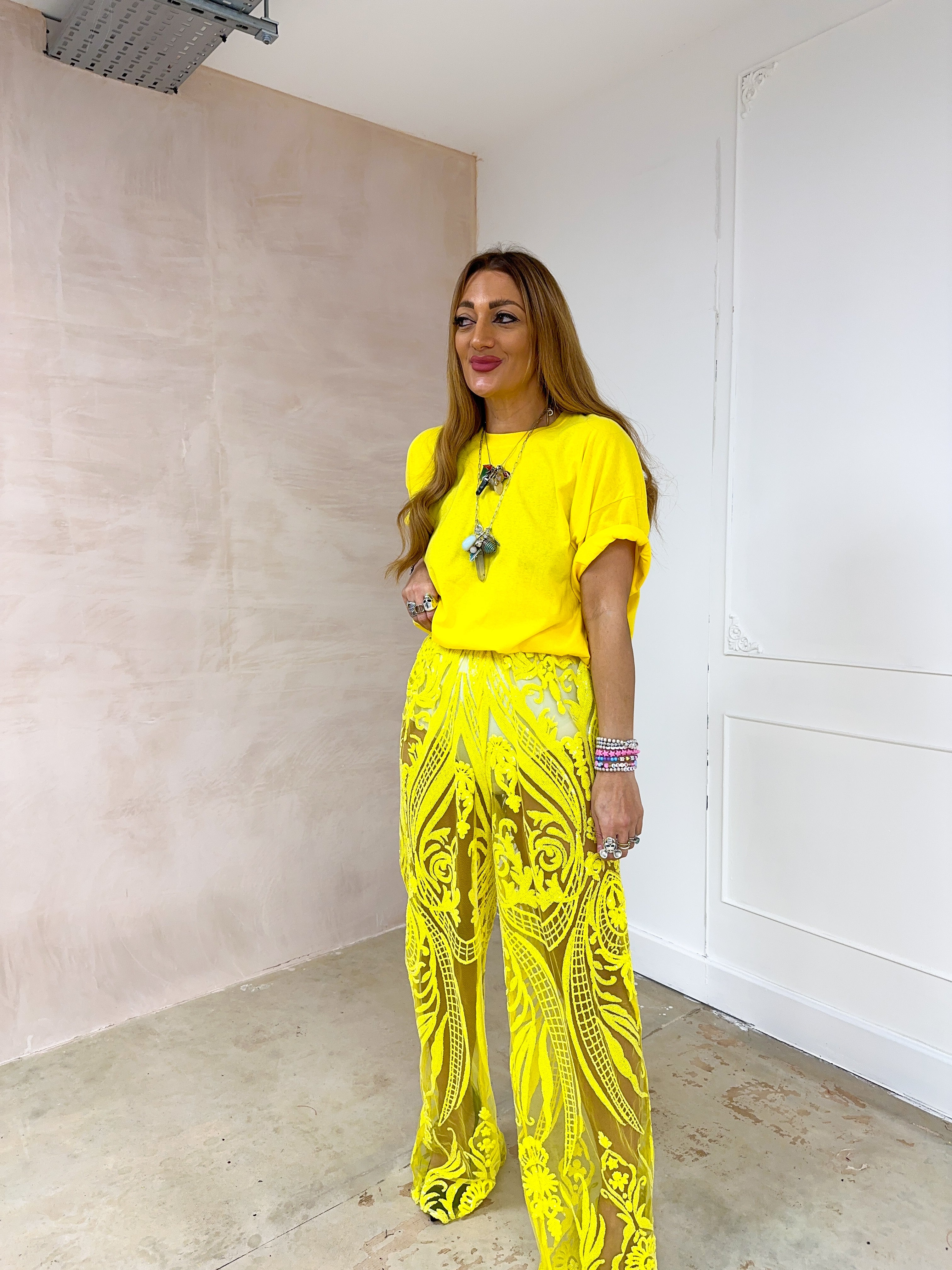 Cropped Basic T-Shirt In Yellow