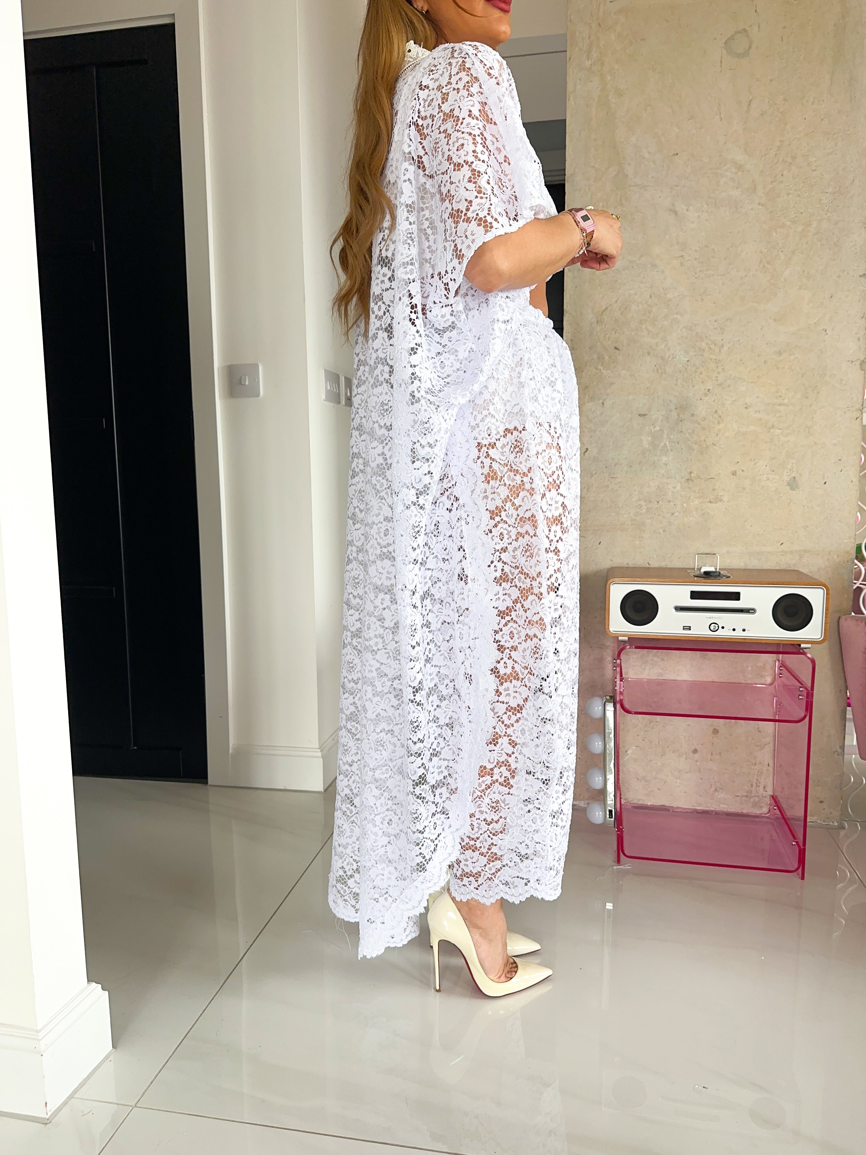 The Sweet Dreams Cape In White Lace