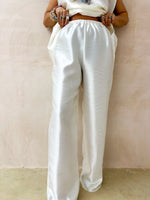 The Midnight Wide Leg Trousers In Ivory