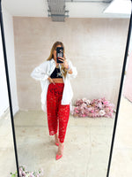 Sweet Dreams Lace Balloon Trousers In Red