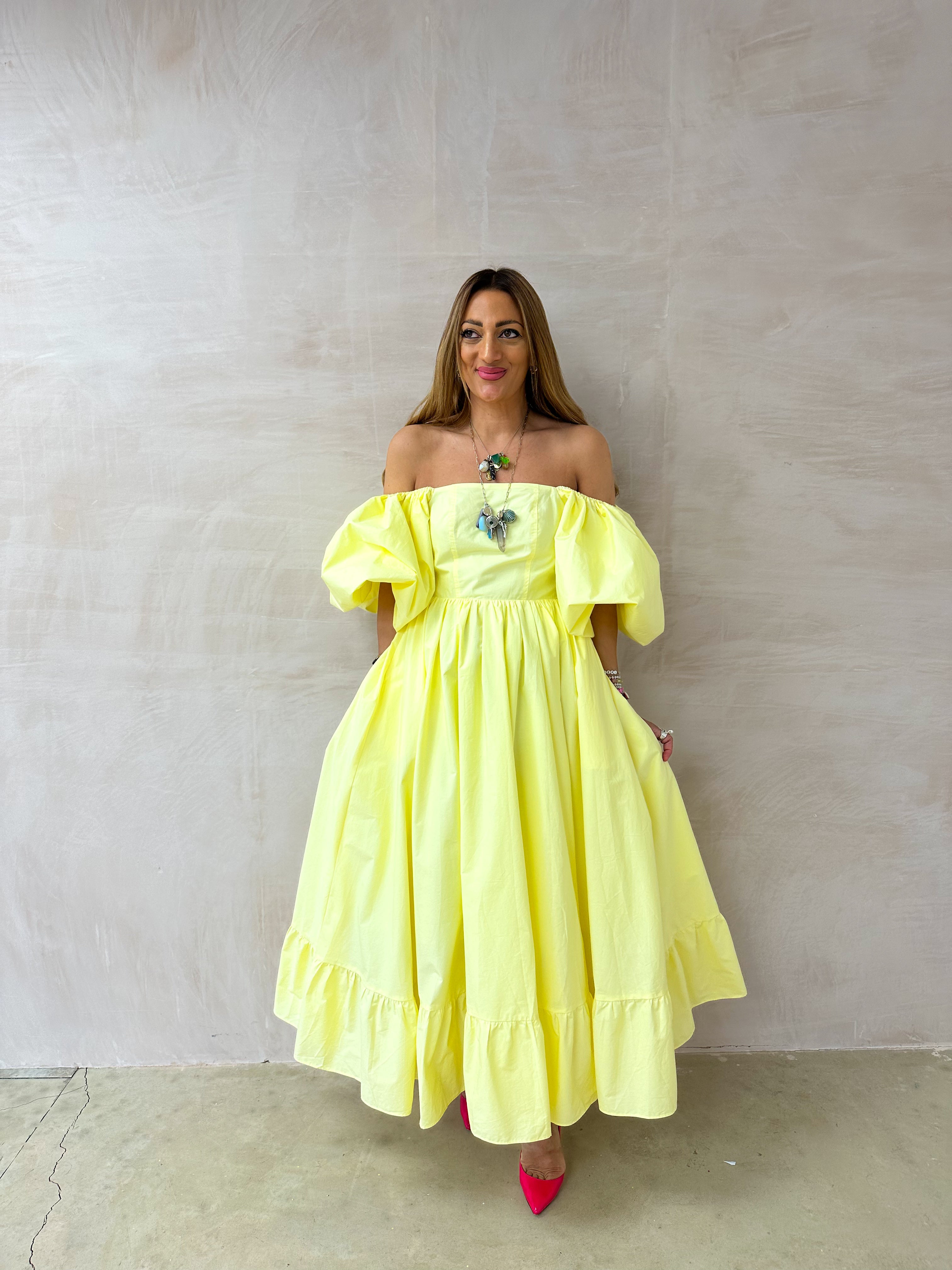 La Dolce Vita Midi Dress In Lemon