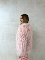 Shabby Faux Fur Coat In Pink