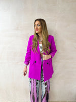 Slouch Basic Blazer In Cerise