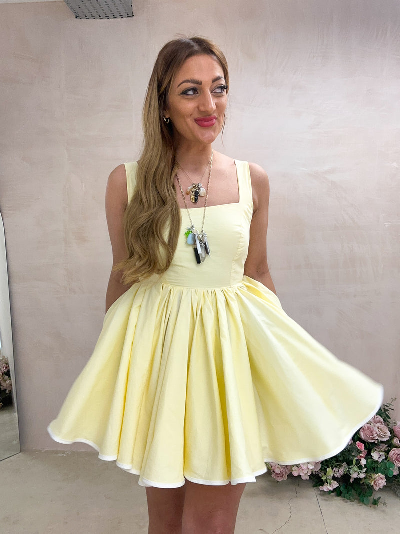 Sabrina Mini Dress In Lemon
