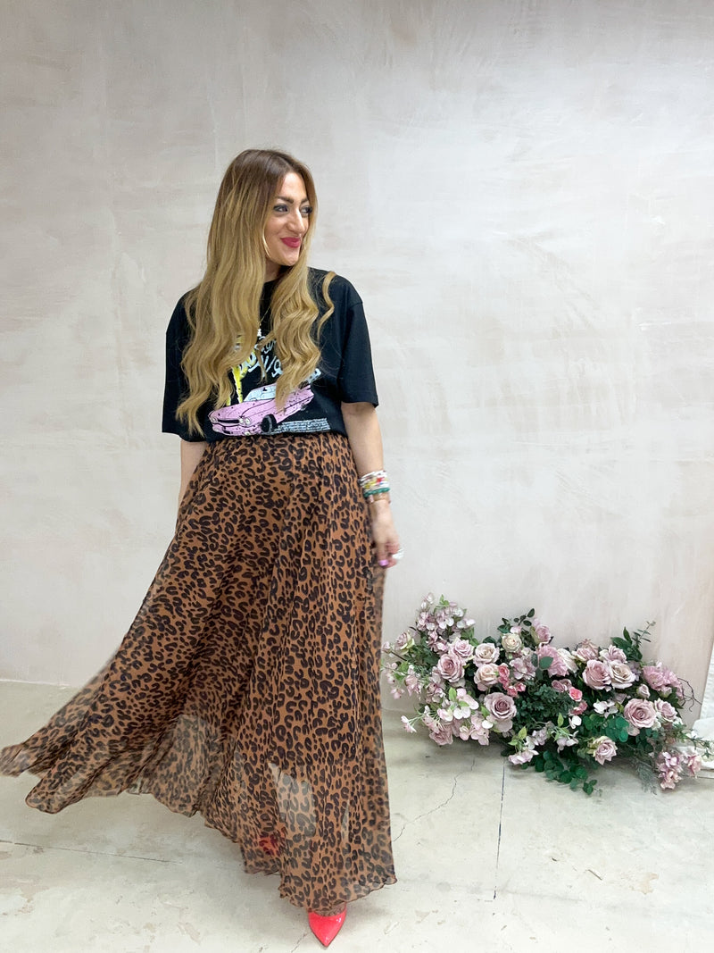 Full Floaty Maxi Skirt In Leopard Print COCO BOO LOVES