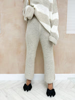 Knitted Loungewear Set In Beige And White Stripe