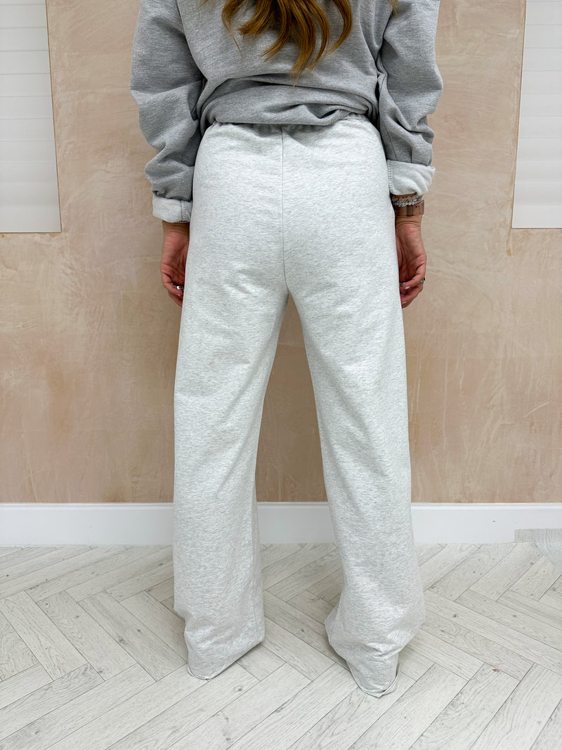 Drawstring Detail High Waisted Joggers In Lighter Grey