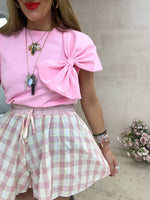 Bow Detail T-shirt In Pink