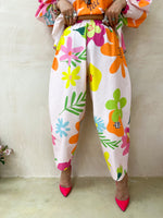 The Frida Balloon Trousers In Pink Floral Print