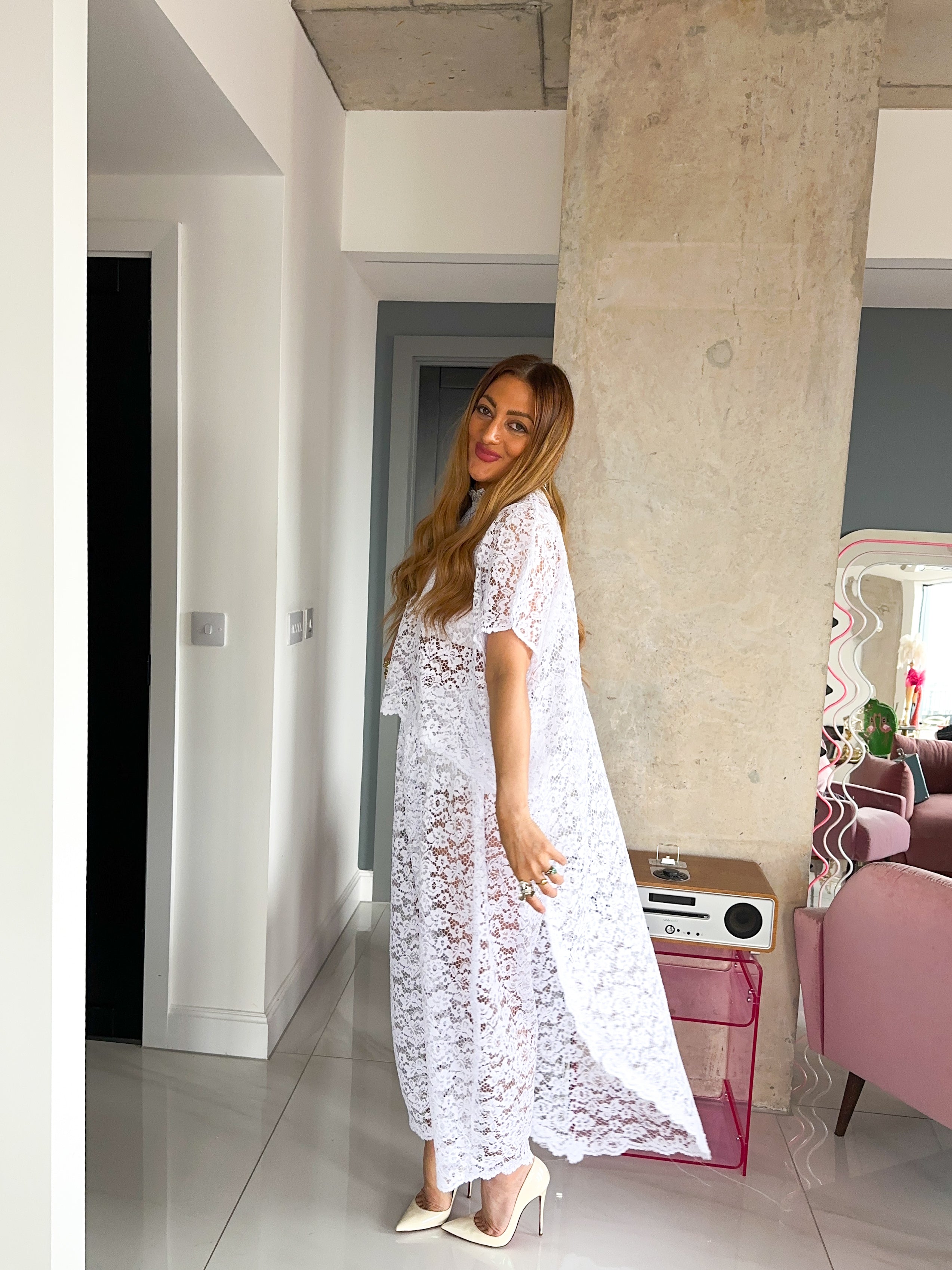 The Sweet Dreams Cape In White Lace