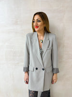 Slouch Basic Blazer In Grey