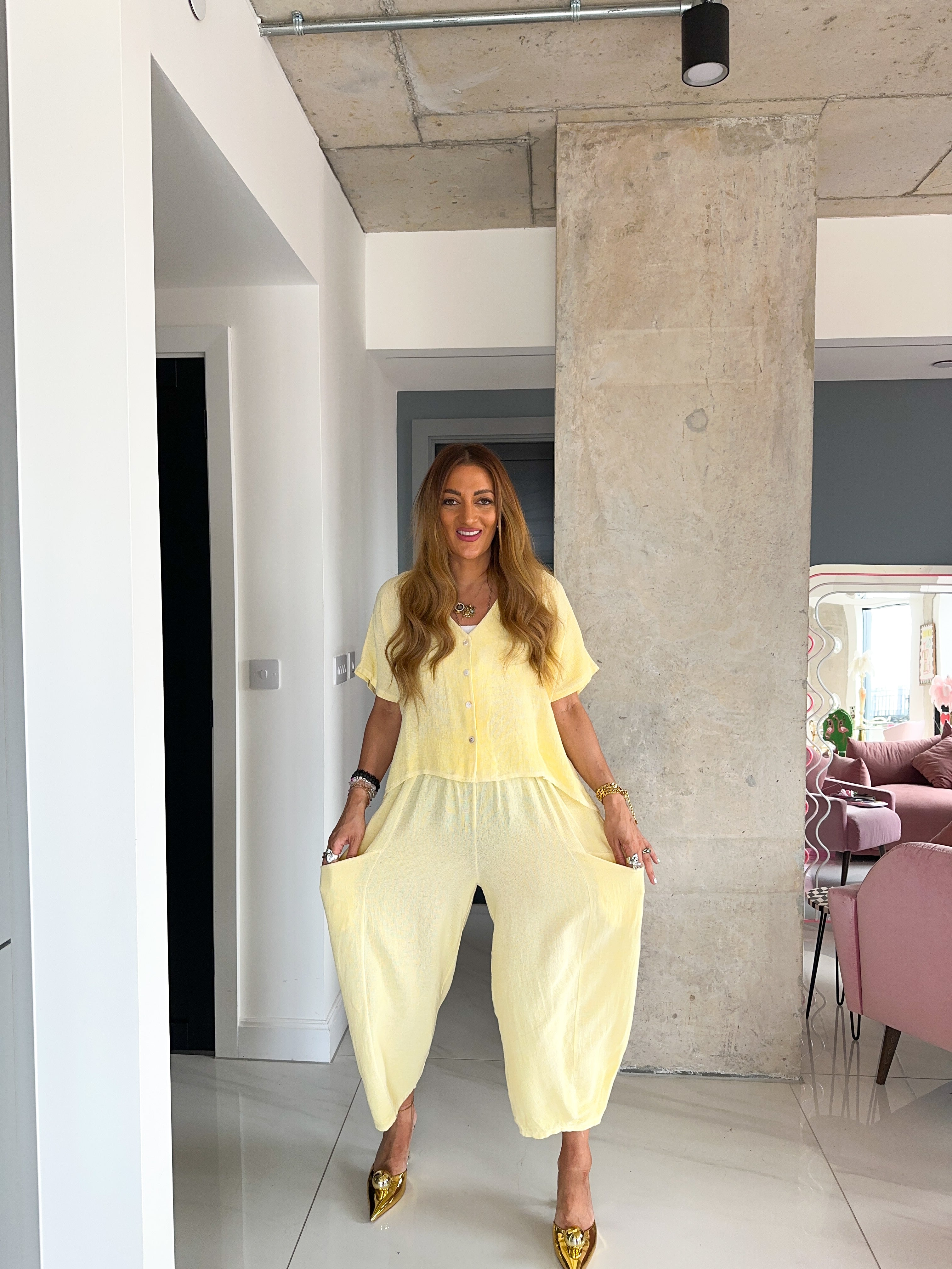 Button Up Top In Candy Yellow