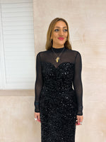 Mesh Style Top With Sequin Bodice Style Overlay