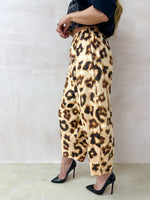 Leopard Print Balloon Trousers In Soft Cotton