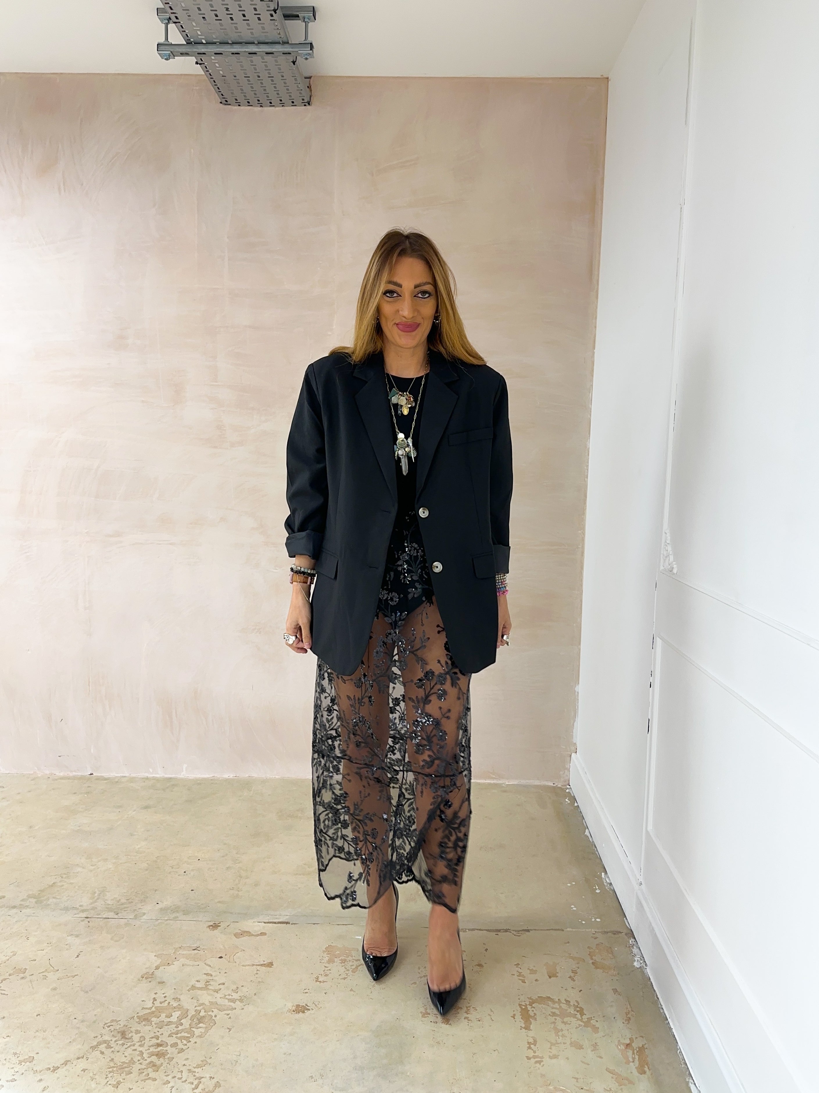 Oversized Slouch Blazer In Black