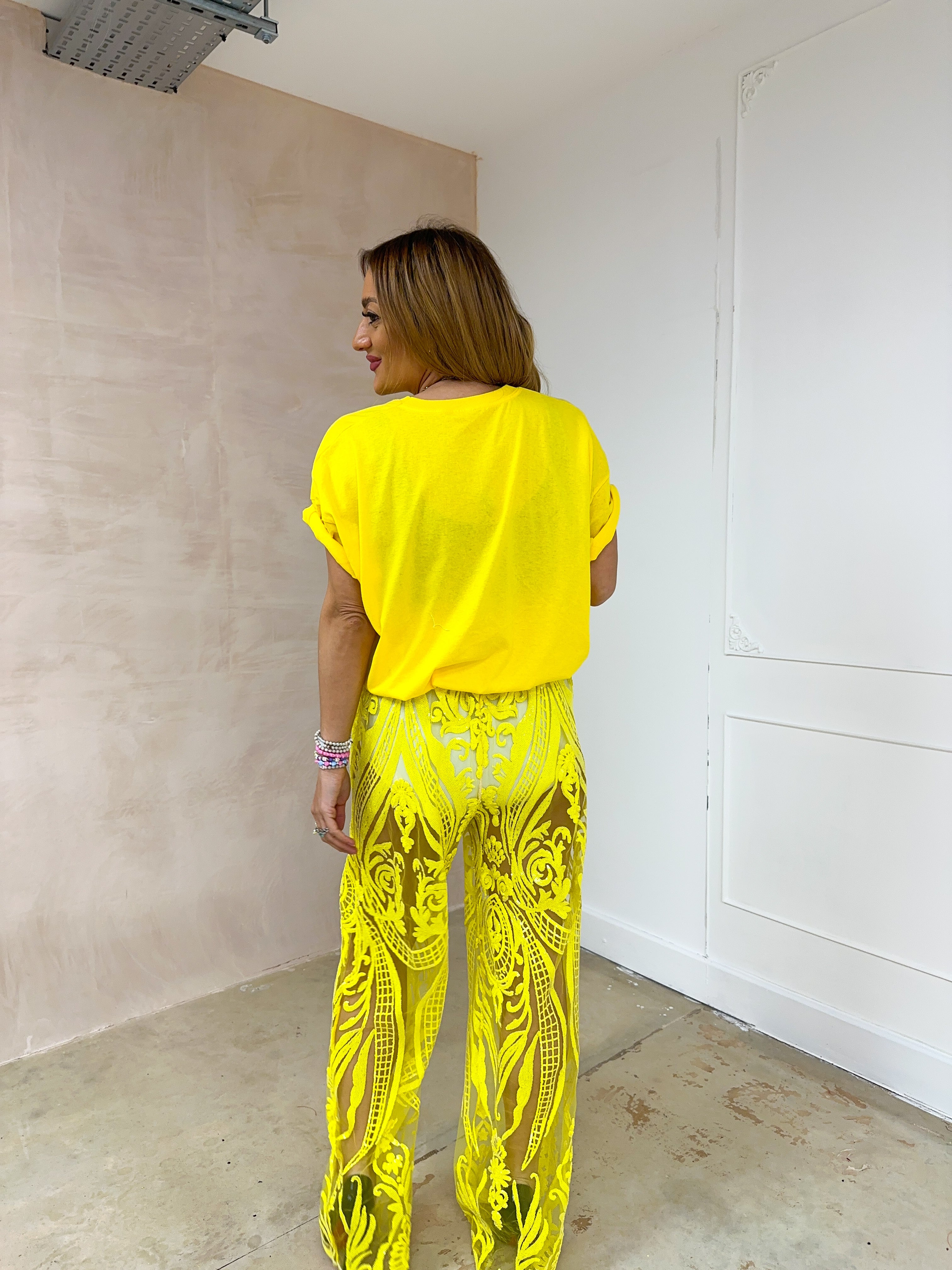 Cropped Basic T-Shirt In Yellow