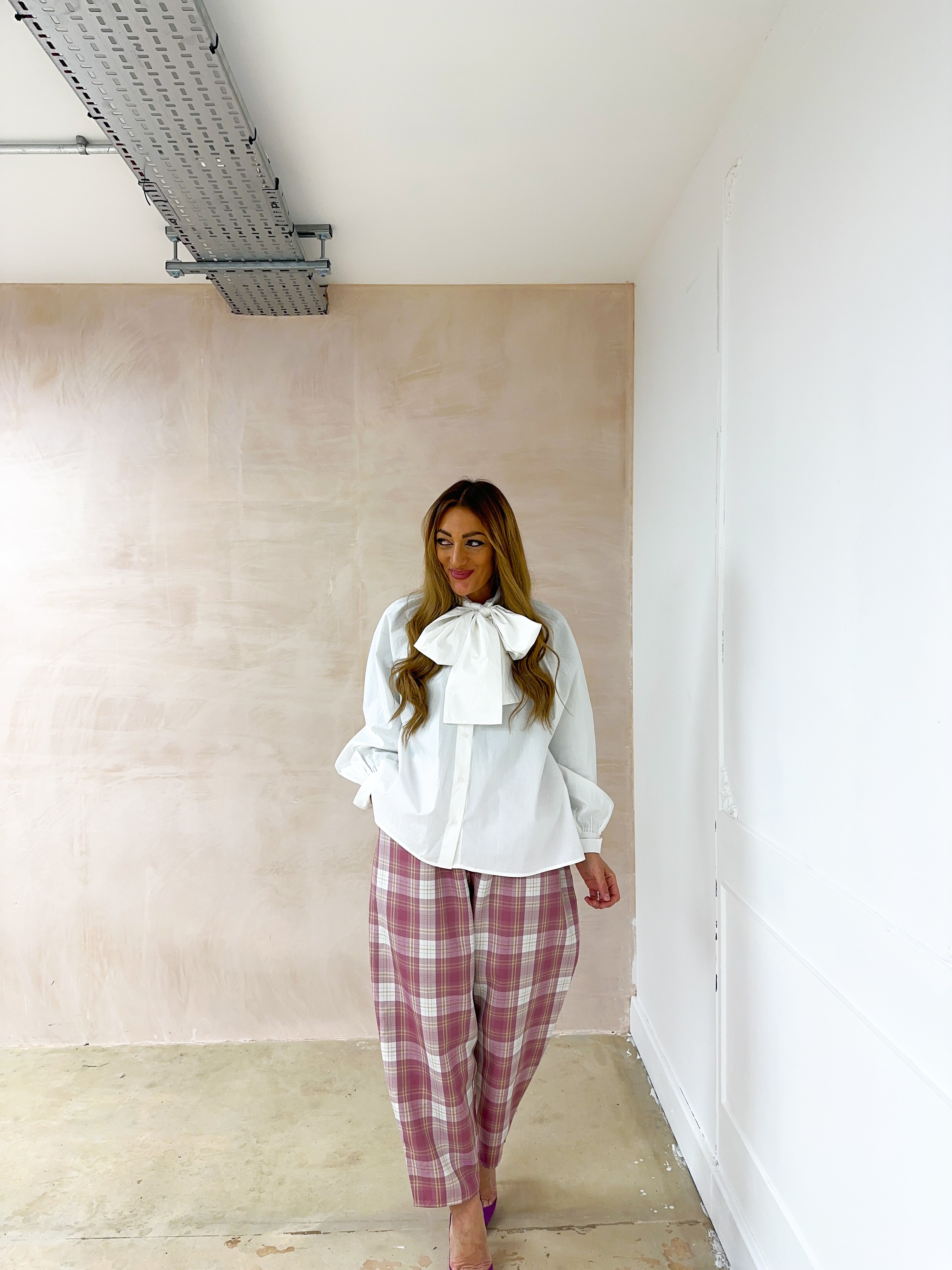 Bow Front Shirt In White