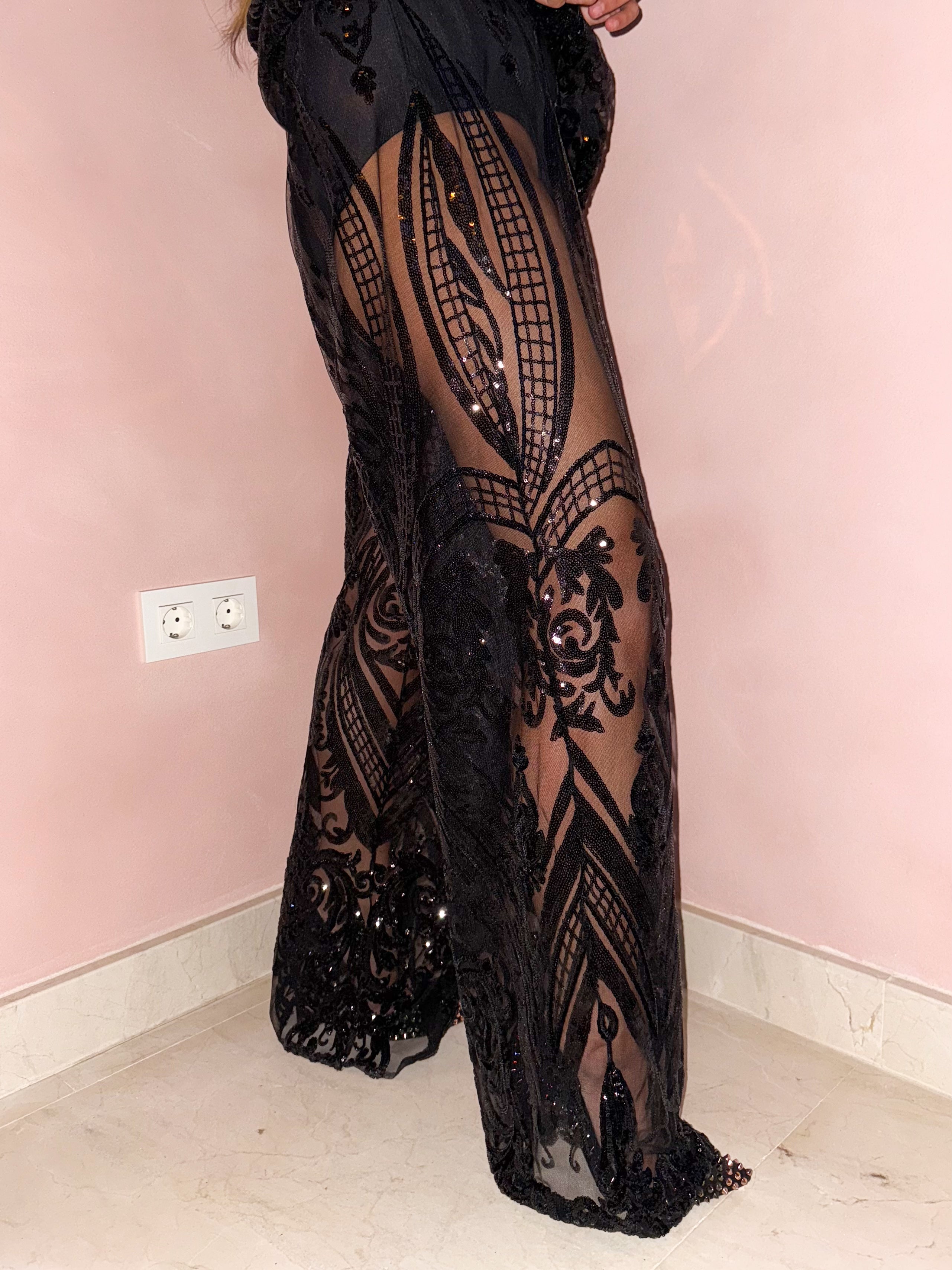 The Solaris Sequin Trousers In Black