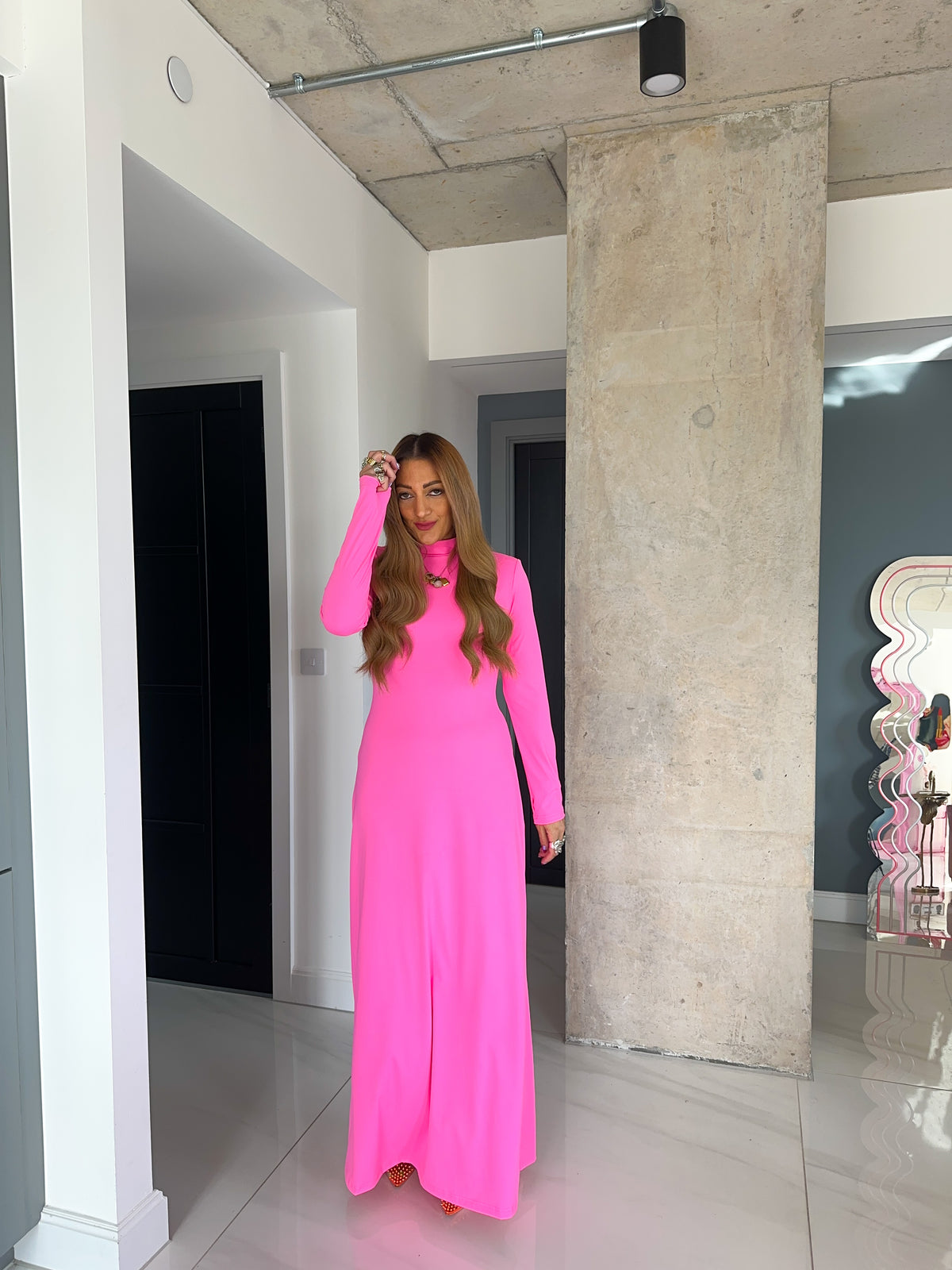 The Vita Leone Maxi Dress In Pink